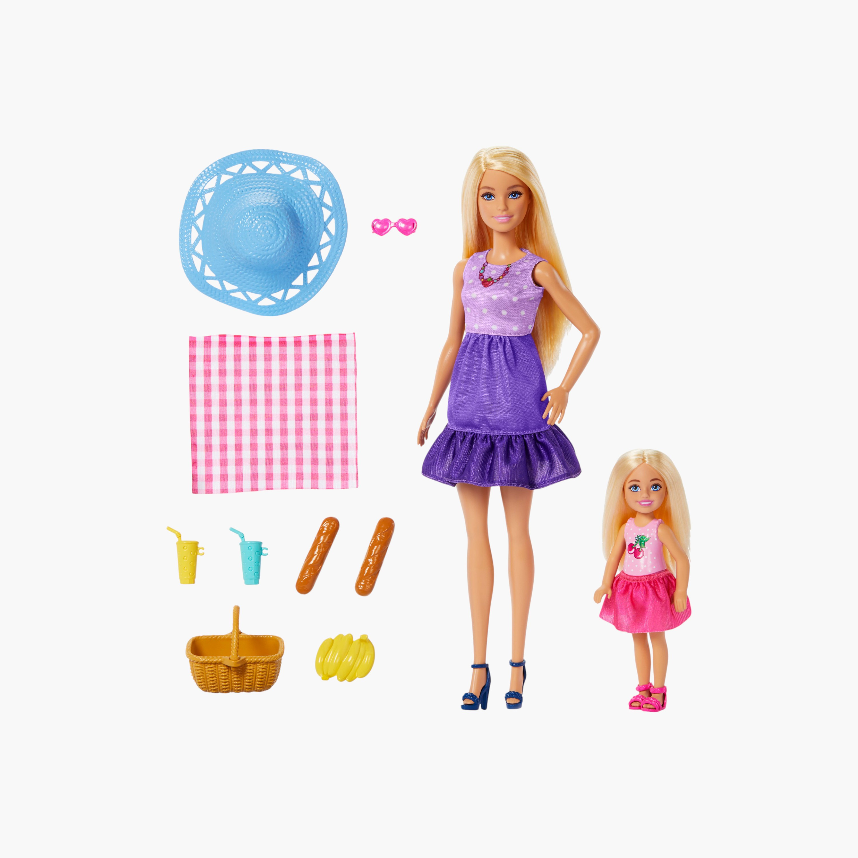 مجموعة لعب دمى العائلة والأصدقاء بطابع النزهة باربي مع 9 قطع إكسسوارات من باربي-toys-dollsandplaysets-dollplaysets-image-5