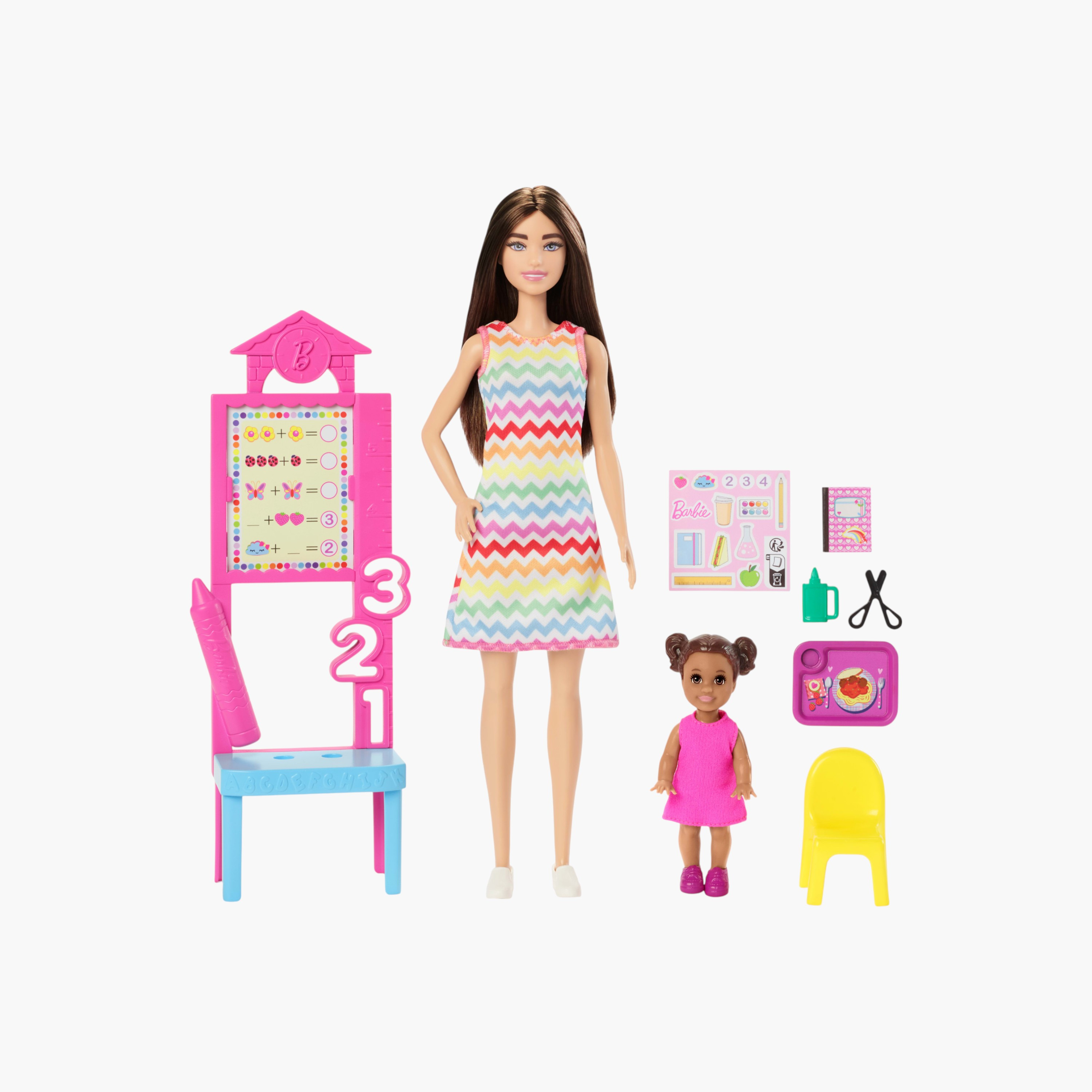 Barbie Teacher Doll with Brunette Doll with Printed Dress, 1 Toddler Doll, & Teaching Accessories-toys-dollsandplaysets-dollplaysets-image-5