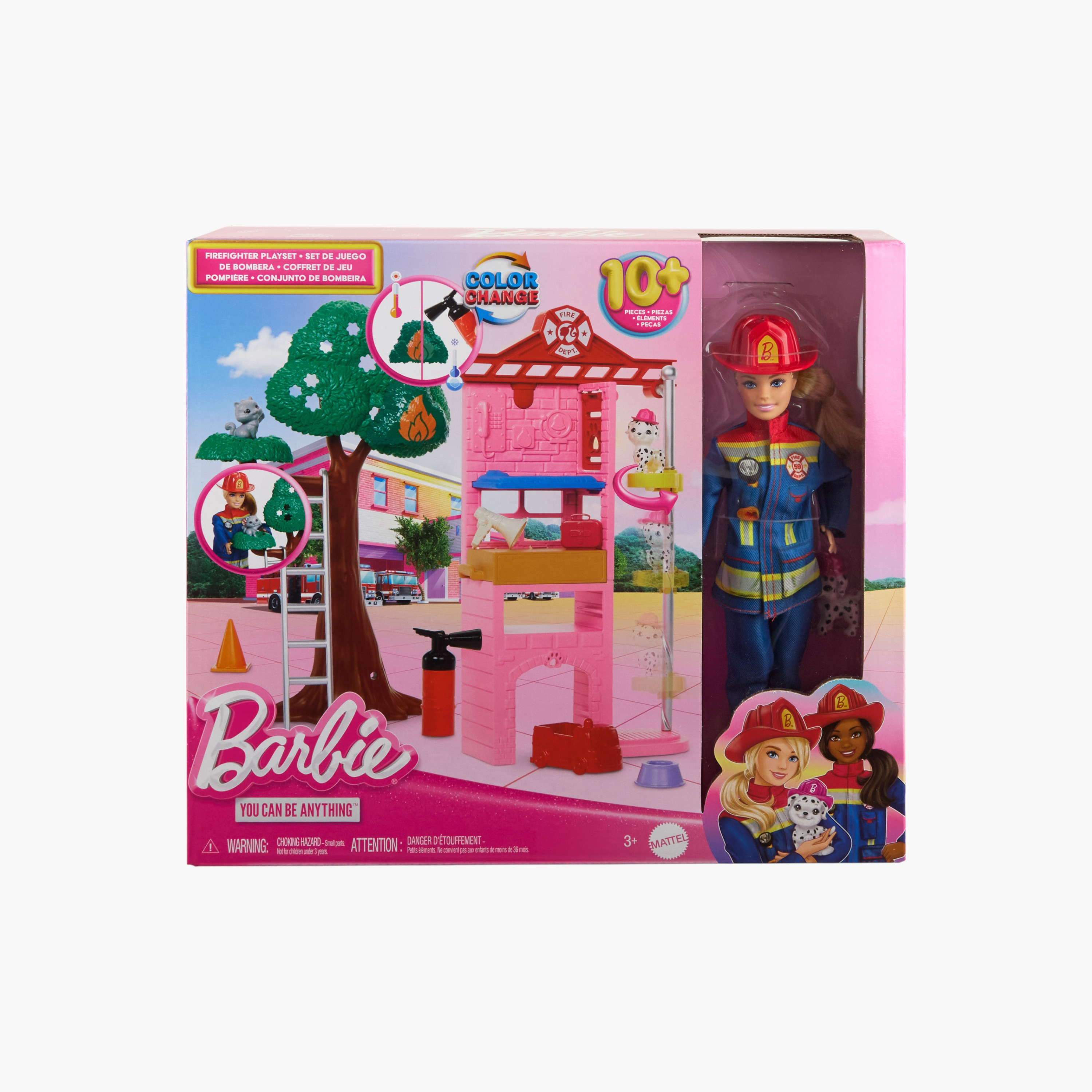 Barbie Careers Firefighter Doll & Playset with Fire Station & Tree, Color-Change & 10+ Accessories-toys-dollsandplaysets-dollplaysets-image-6
