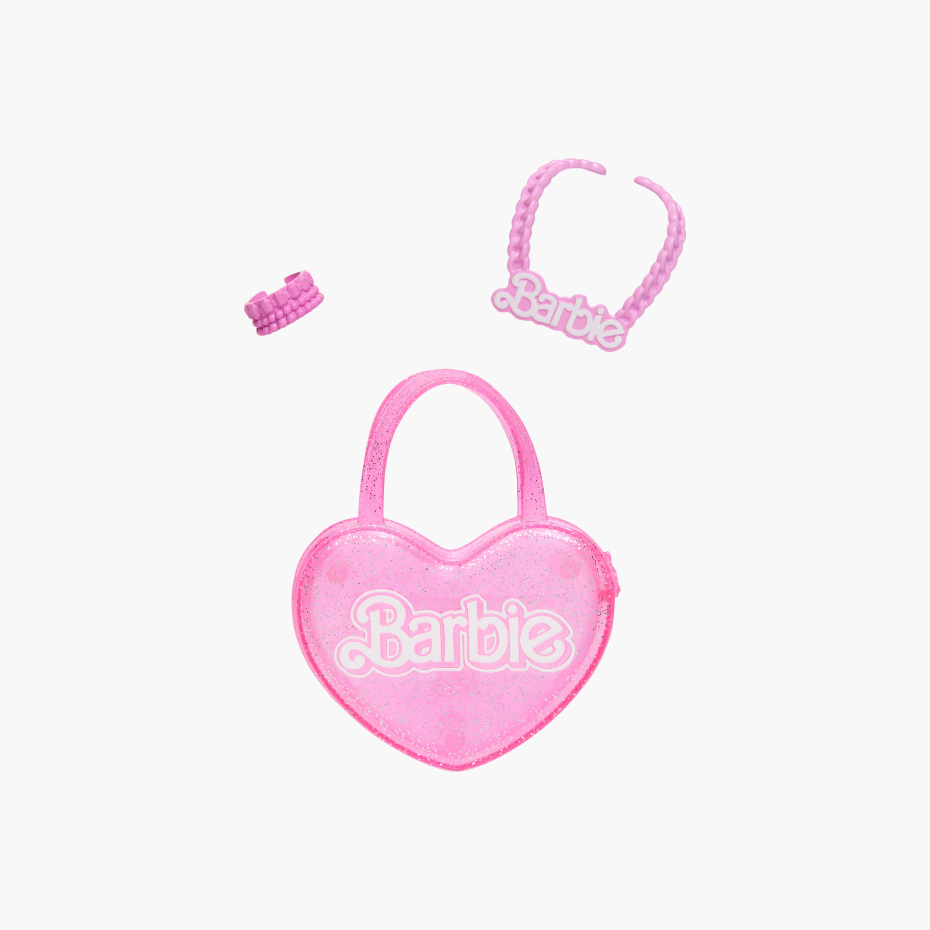 دمية موضة شقراء 28 بوصة بتنورة دينم وبلوزة وردية وبوت راعي بقر وقلادة وشنطة من باربي-toys-dollsandplaysets-dollplaysets-image-5