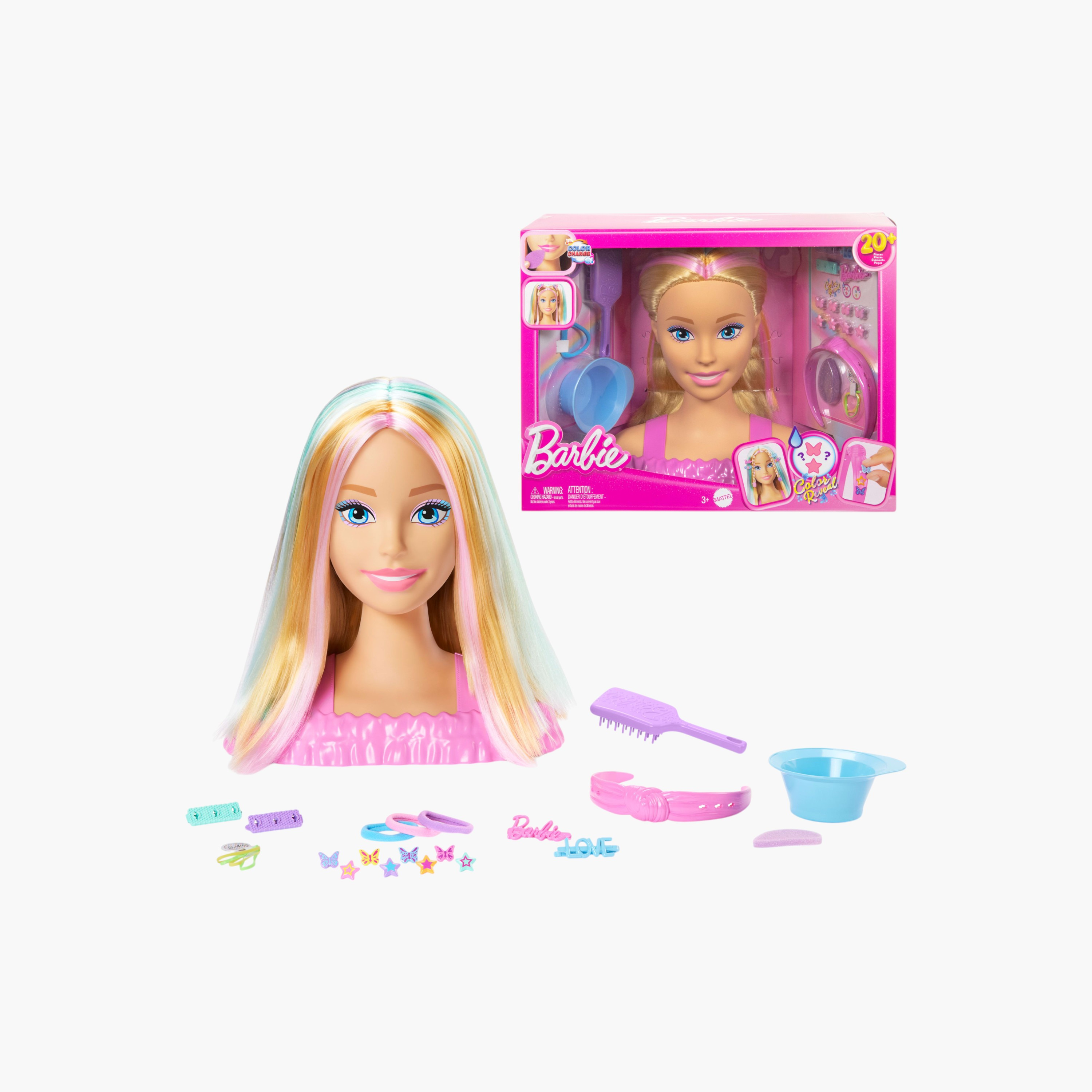 Barbie Doll Styling Head, Blonde Hair with Styling Accessories Including Star & Butterfly Hair Clips-toys-dollsandplaysets-dollplaysets-image-1