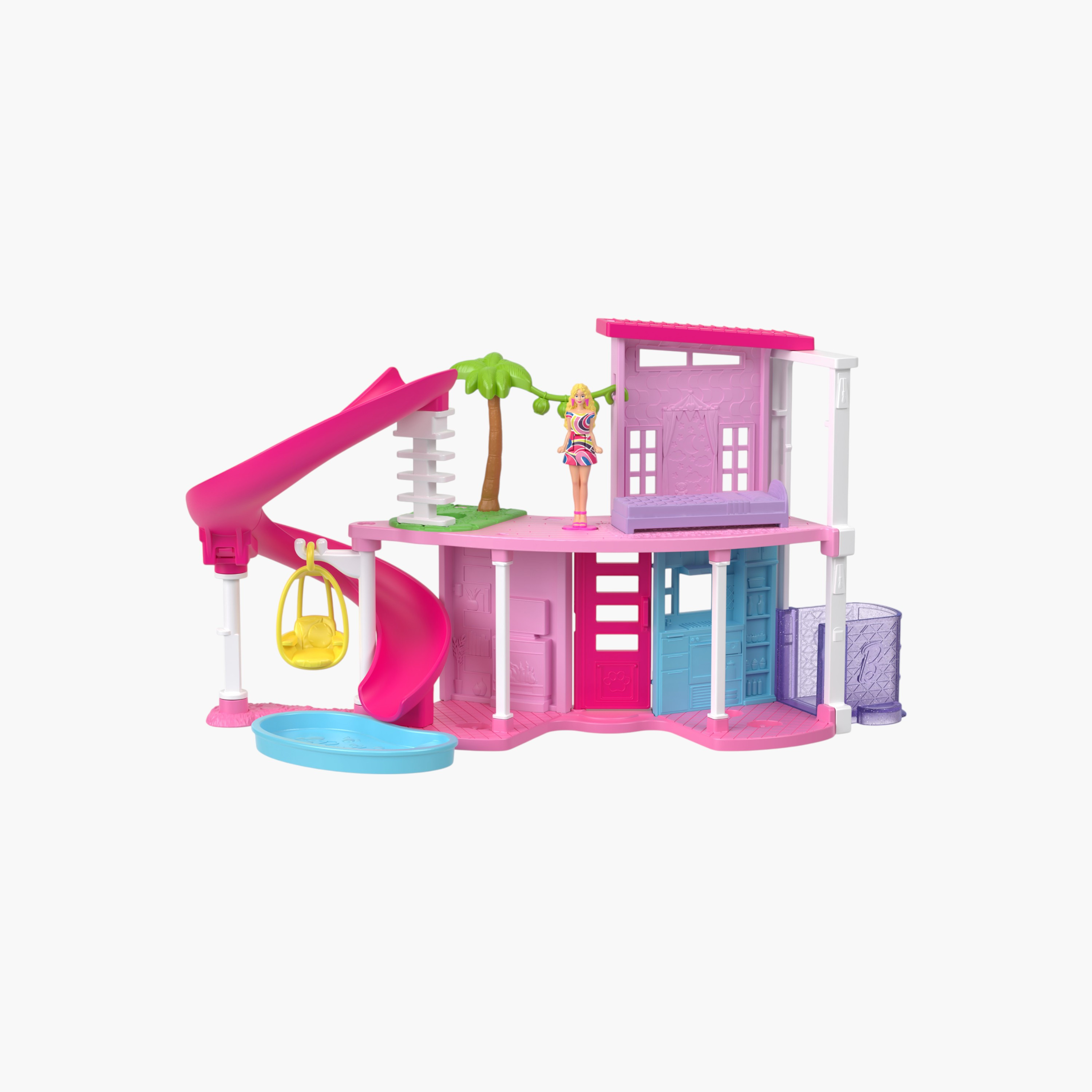 مجموعة ميني باربي لاند بيت الأحلام مع دمية 1.5 بوصة ومصعد ومسبح (قد تختلف الأشكال)-toys-dollsandplaysets-dollplaysets-image-1