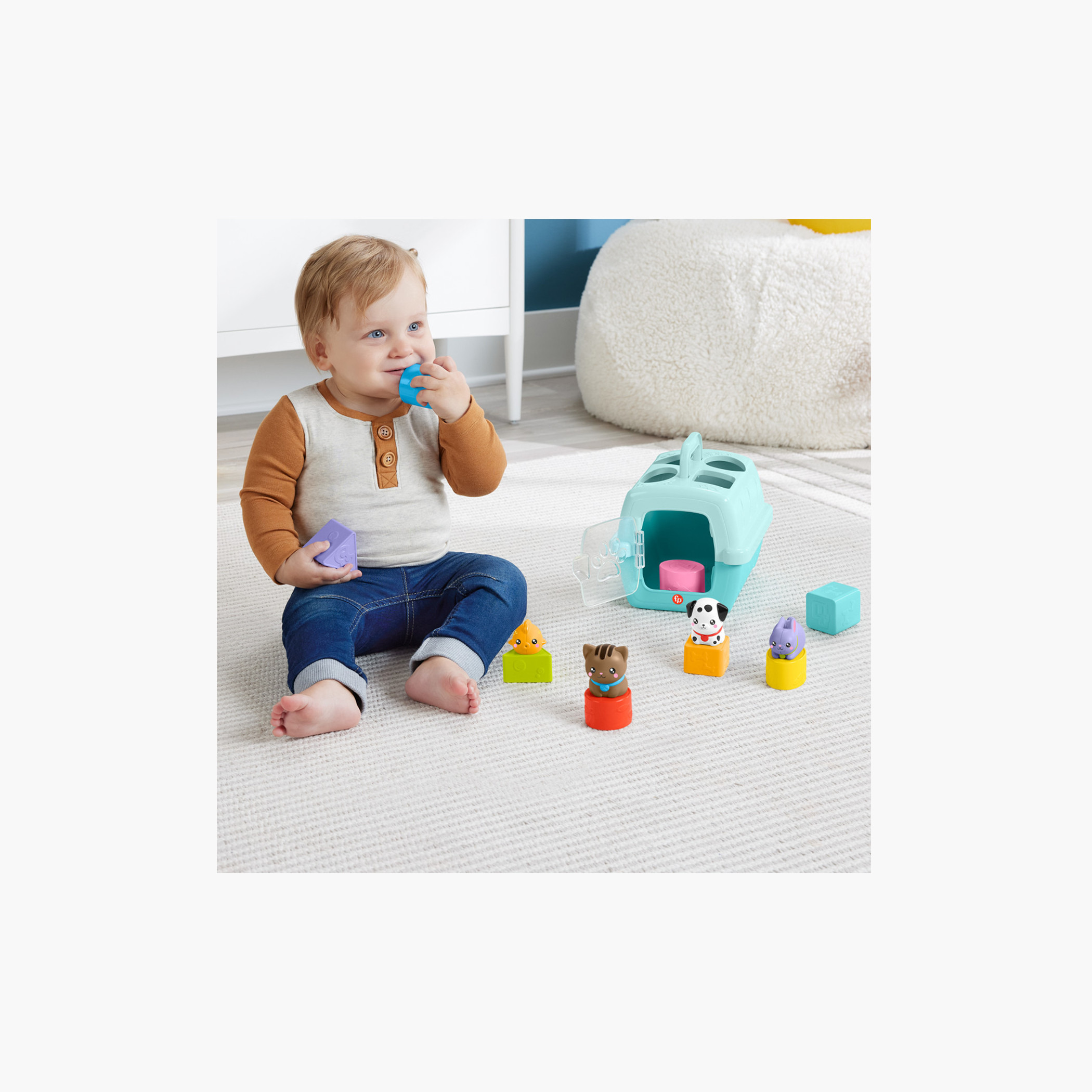 Fisher-Price Baby Shape Sorting Toy, FP Pets Sort & Stow Pet Carrie for Infants Ages 6+ Months-toys-babyandtoddlertoys-learningtoys-image-2