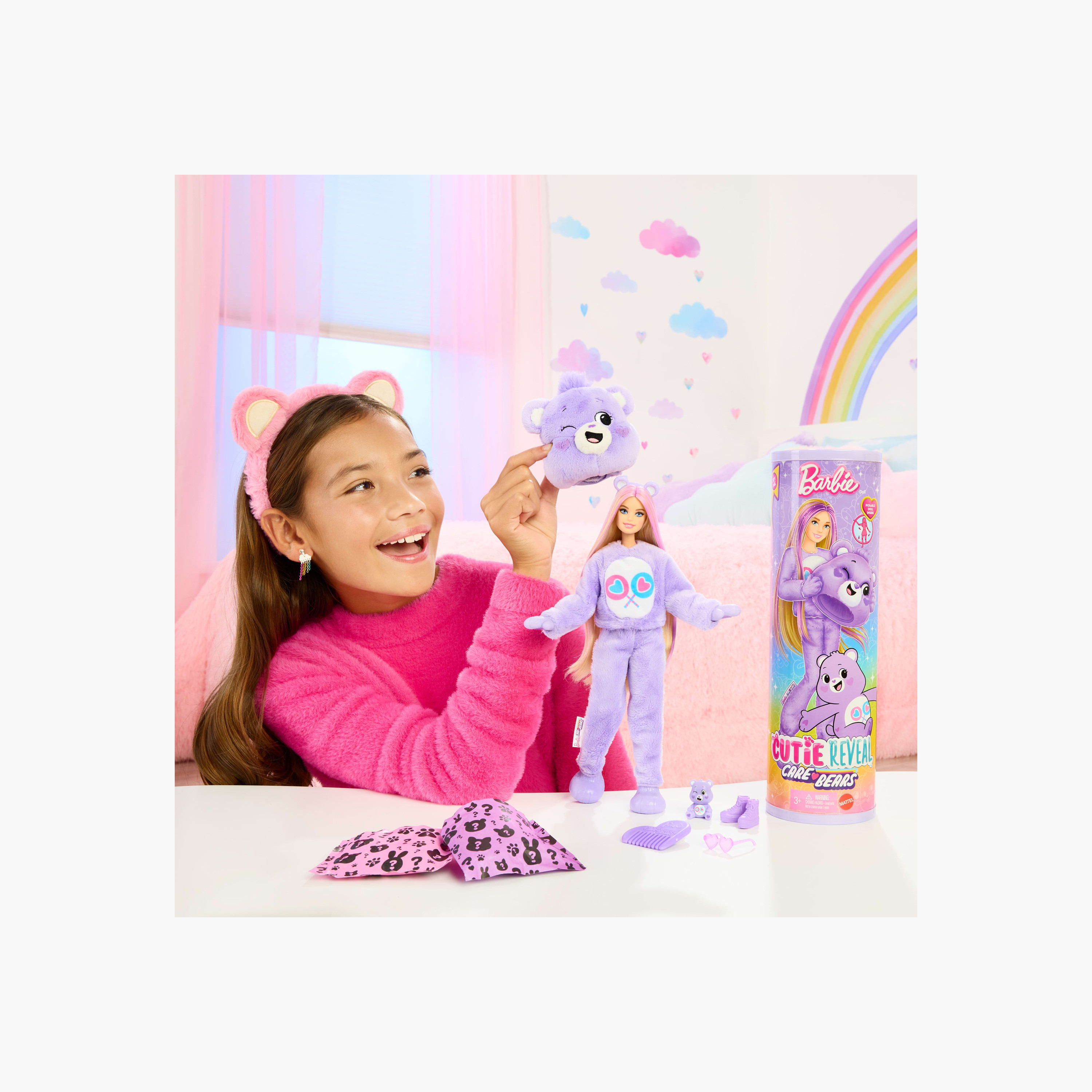 دمية باربي كيوتي ريفيل سلسلة كير بيرز مع زي دب قطيفة و10 مفاجآت وإكسسوارات من باربي-toys-dollsandplaysets-dollplaysets-image-3