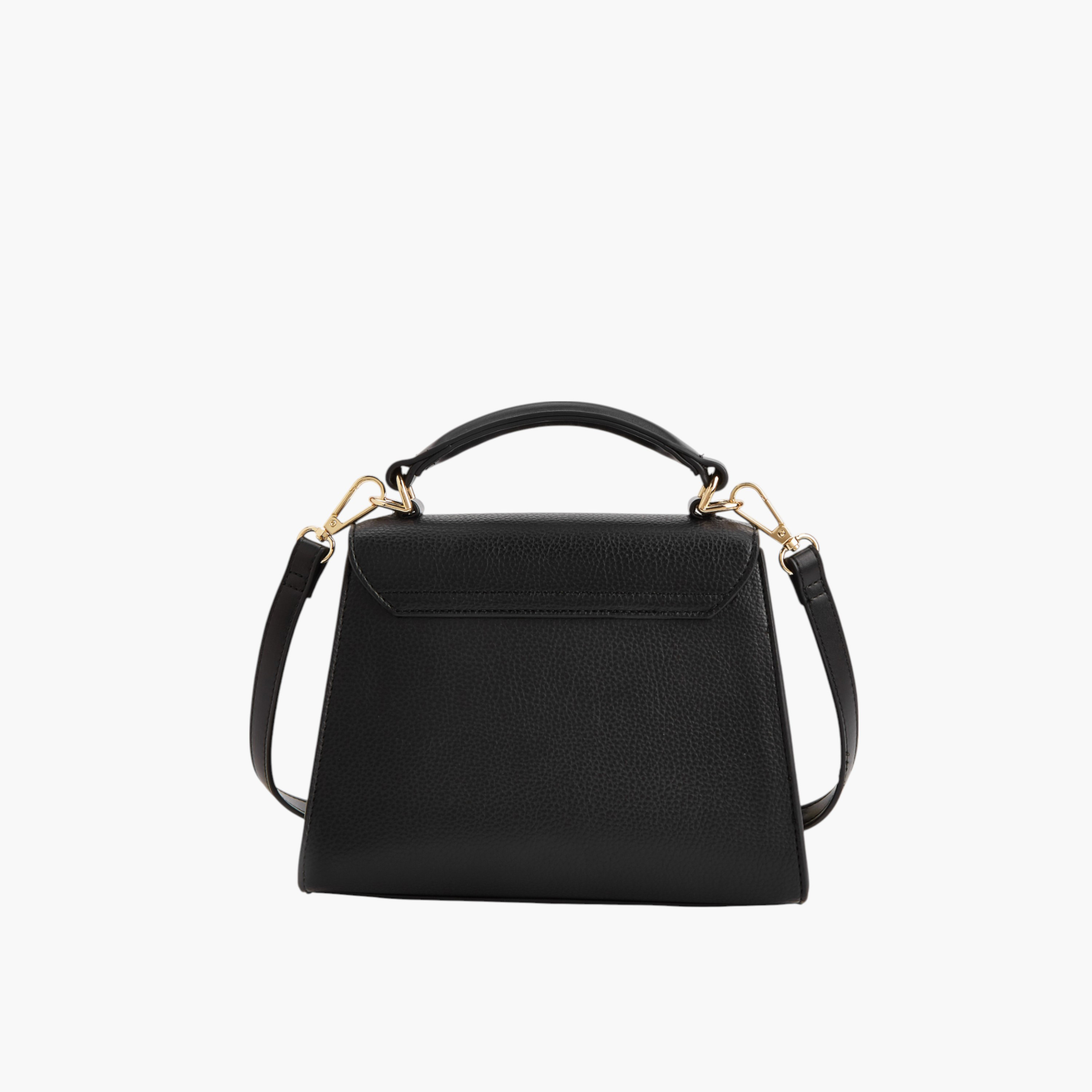 Celeste Textured Satchel Bag with Buckle Accent and Magnetic Button Closure-women-bagsandwallets-handbags-image-3
