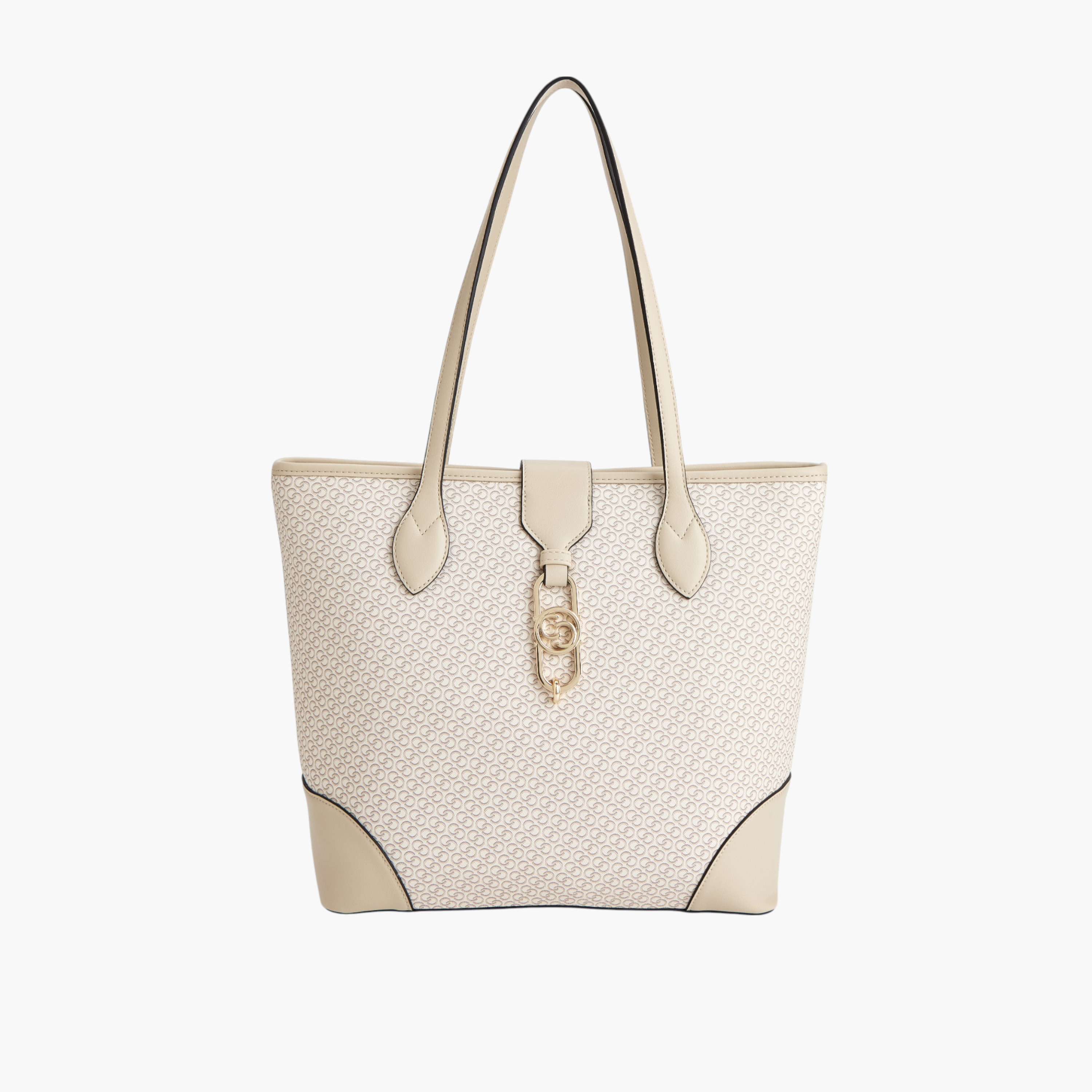 Celeste Monogram Print Tote Bag with Double Handle and Zip Closure-women-bagsandwallets-handbags-image-1