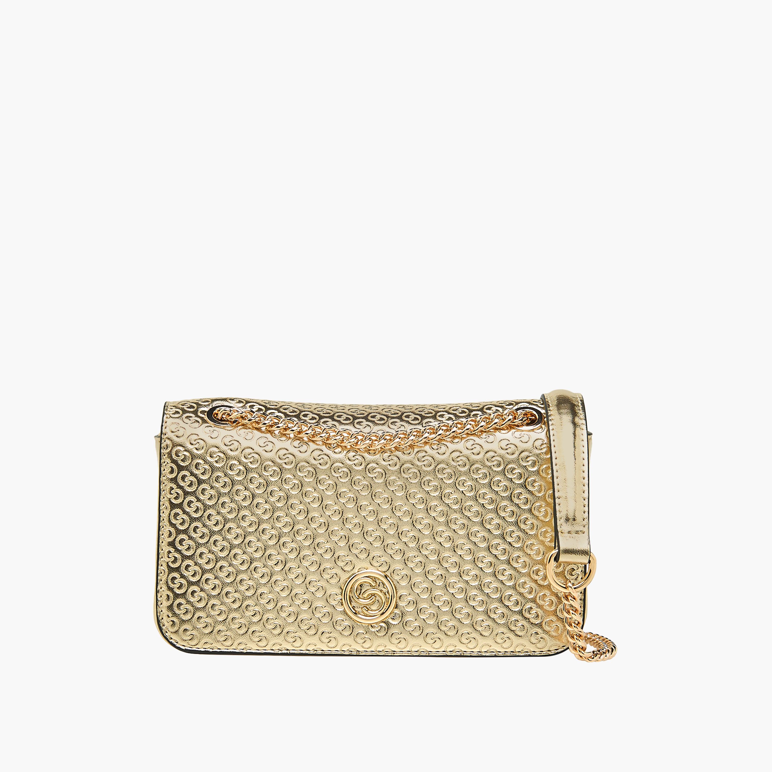 Celeste Monogram Embossed Crossbody Bag with Chain Strap-women-bagsandwallets-handbags-image-1