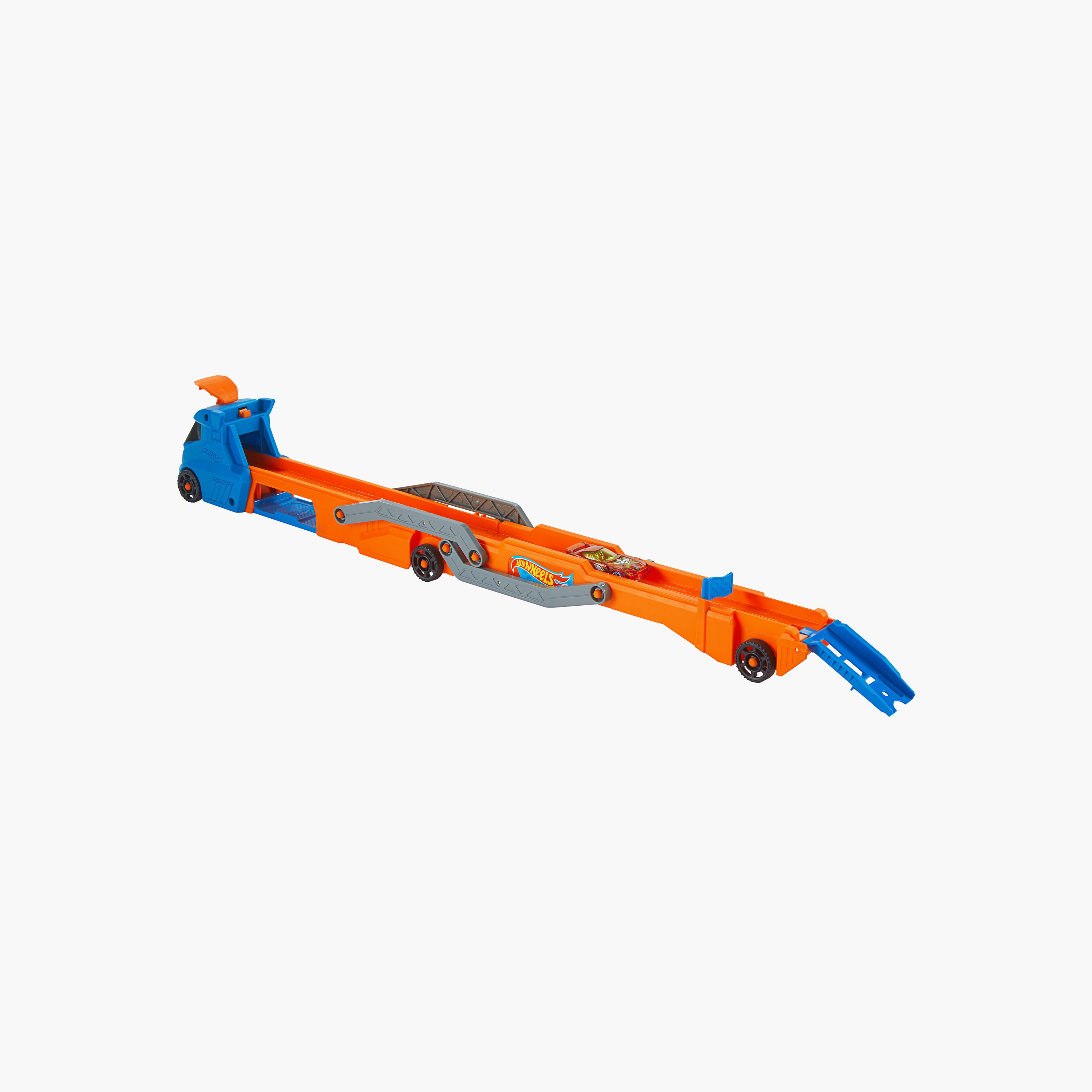 Hot Wheels Playset, Truck, Hauler & Track with 1:64 Scale Toy Car, Converts to Raceway with Launcher-toys-playvehicles-cars-image-4