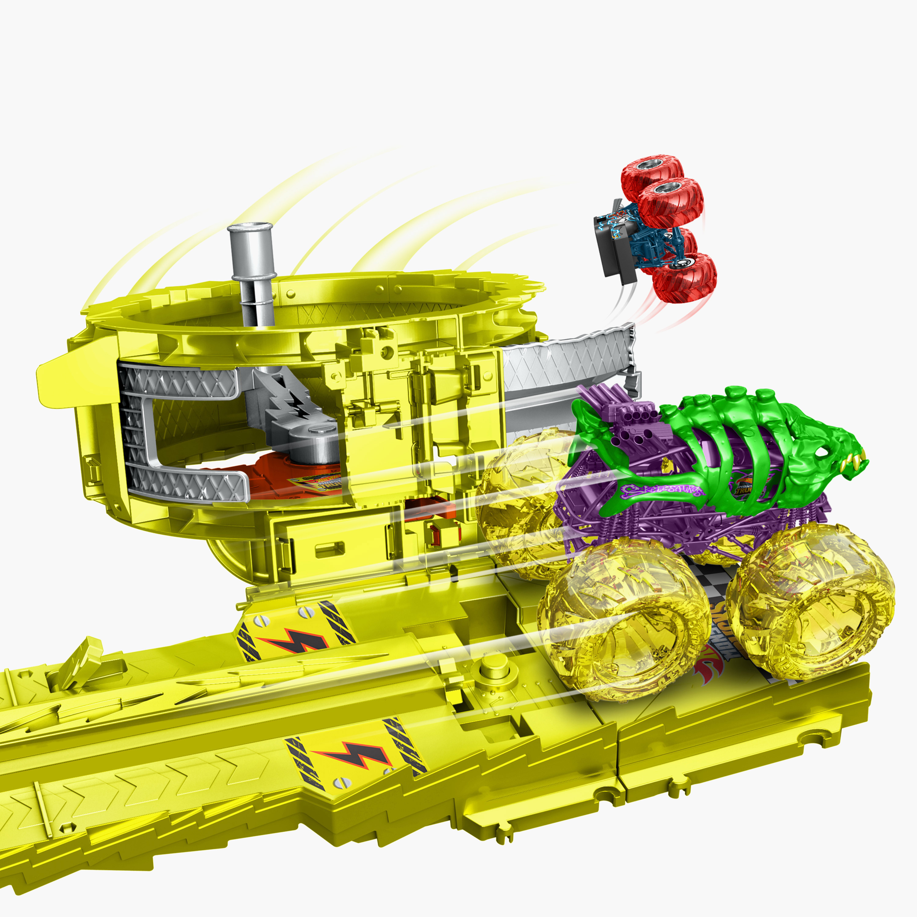 Hot Wheels Monster Trucks Track Set with 2 Toy Trucks:Oversized Skelesaurus & 1:64 Scale Bone Shaker-toys-playvehicles-vehicleplaysets-image-4