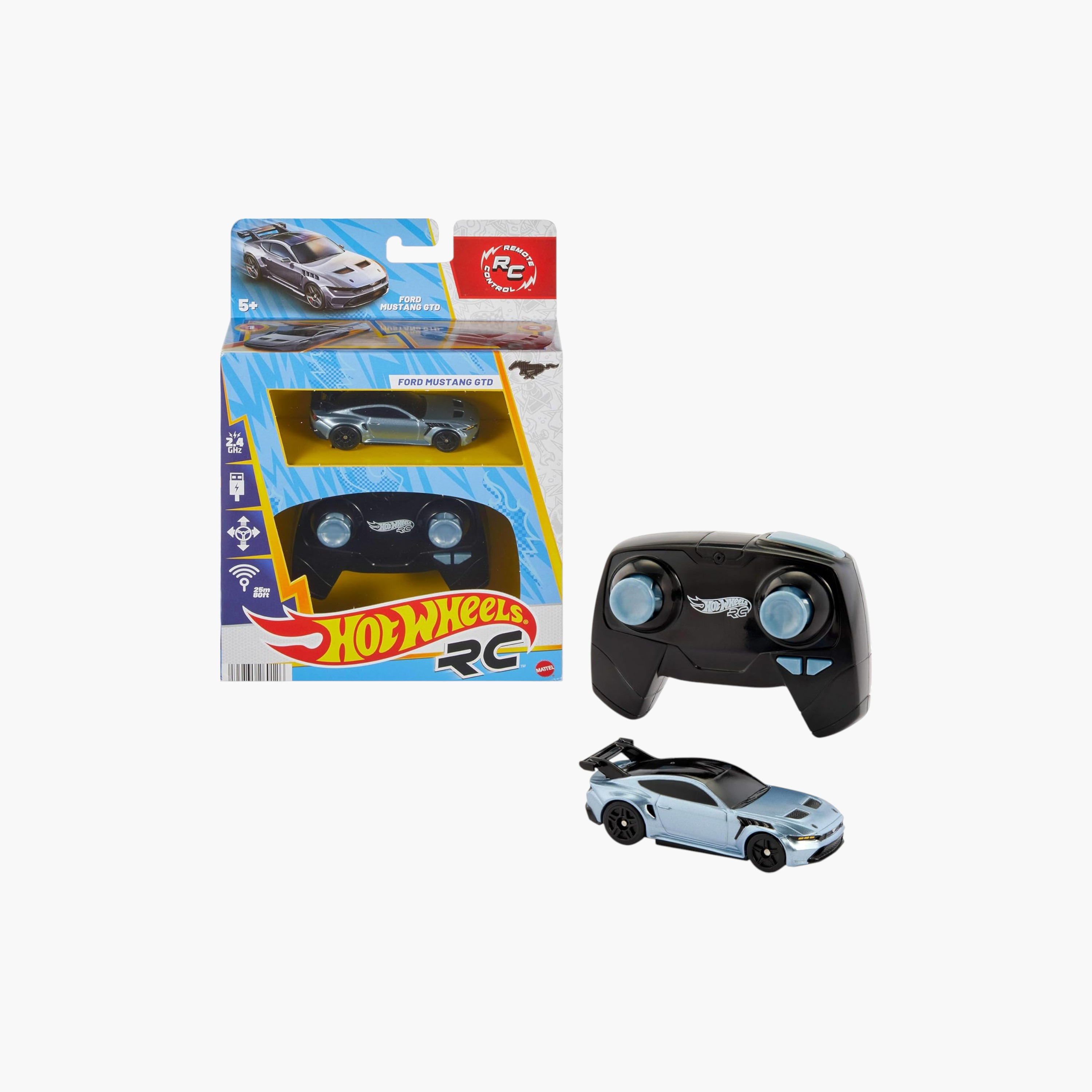 Hot Wheels  1:64 Ford Mustang Remote Control Toy Car-toys-remotecontrolledvehicles-rccars-image-1