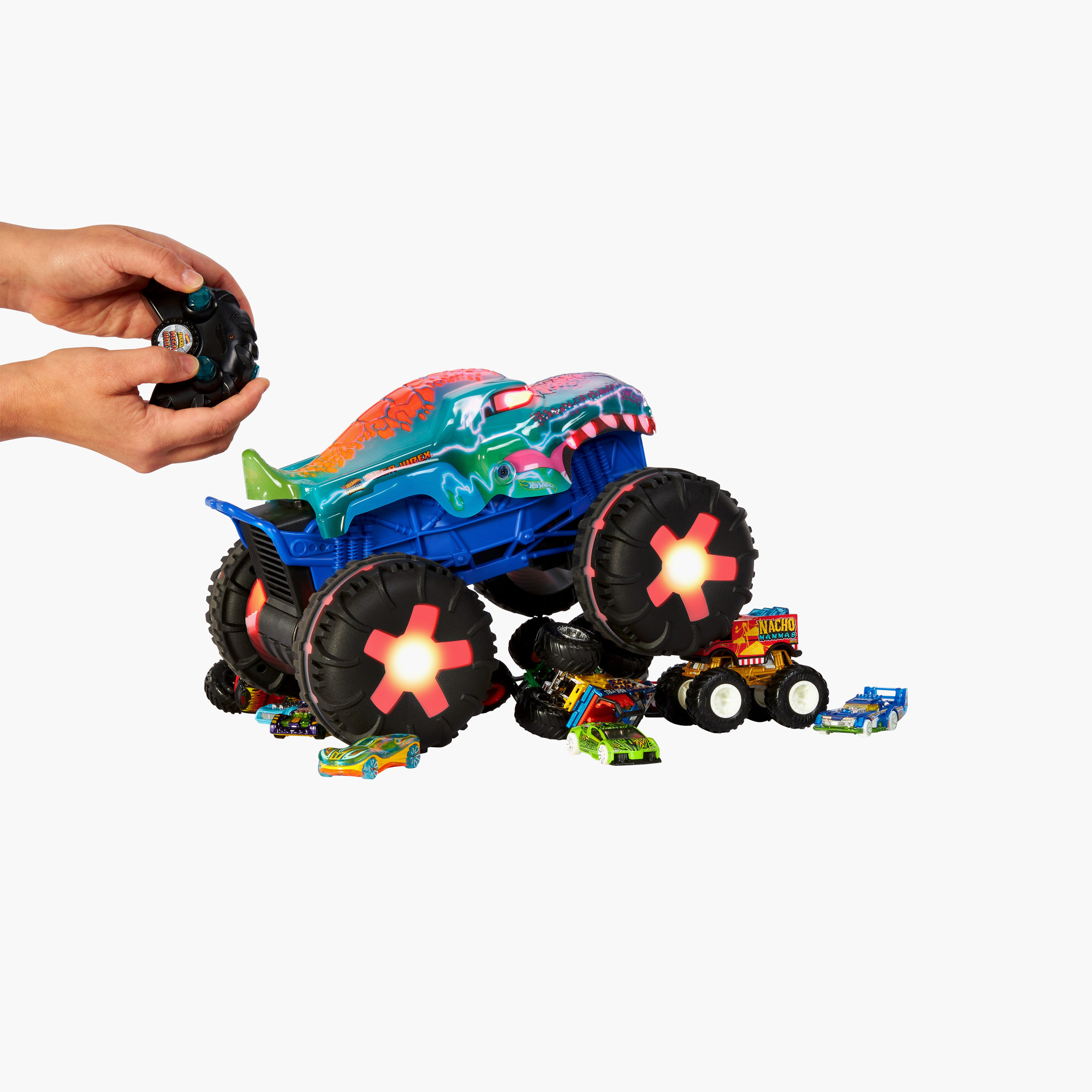 Hot Wheels Monster Trucks 1:15 Scale Mega-Wrex Alive Battery-Powered RC Vehicle with Lights & Sounds-toys-dollsandplaysets-dollhouses-image-4