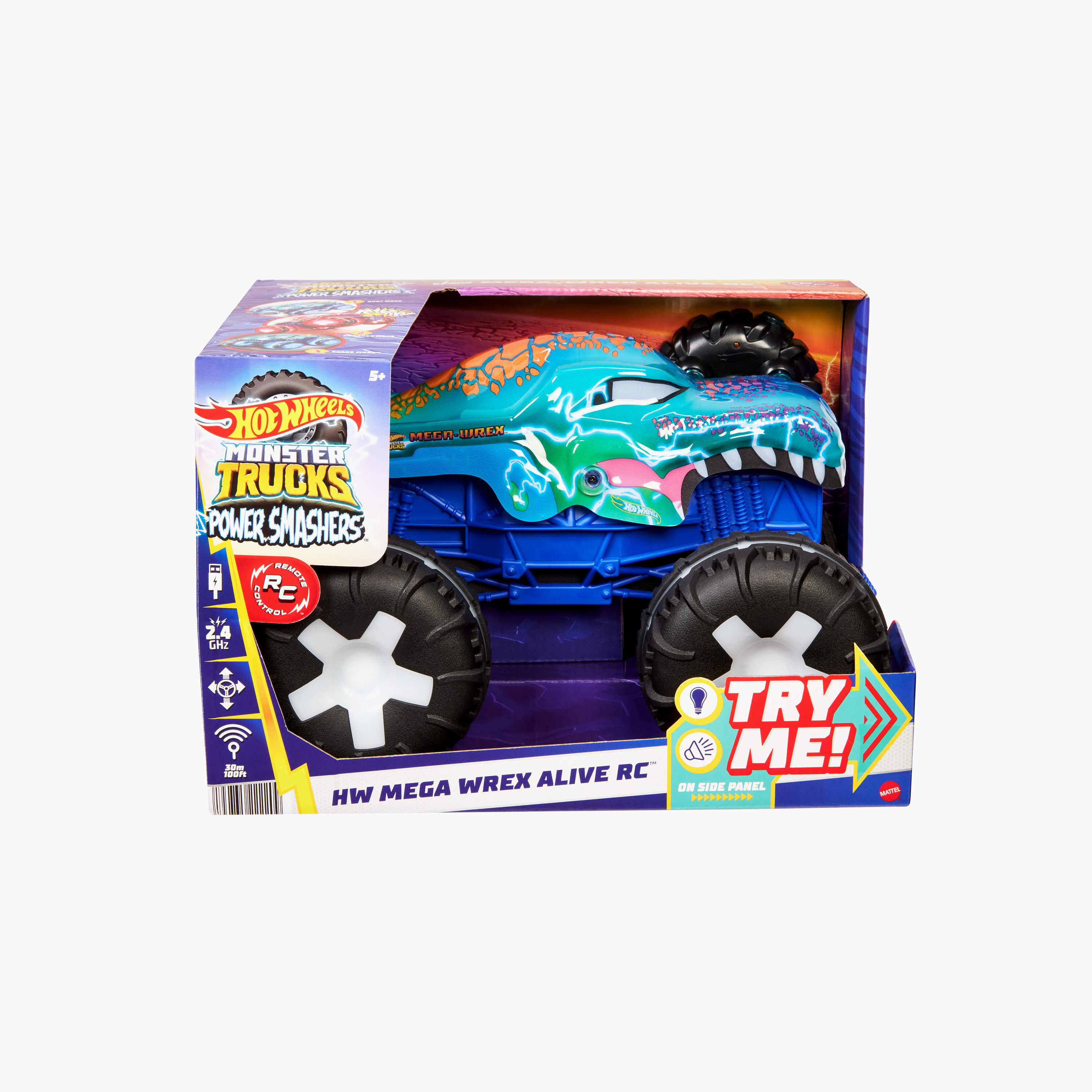 Hot Wheels Monster Trucks 1:15 Scale Mega-Wrex Alive Battery-Powered RC Vehicle with Lights & Sounds-toys-dollsandplaysets-dollhouses-image-6