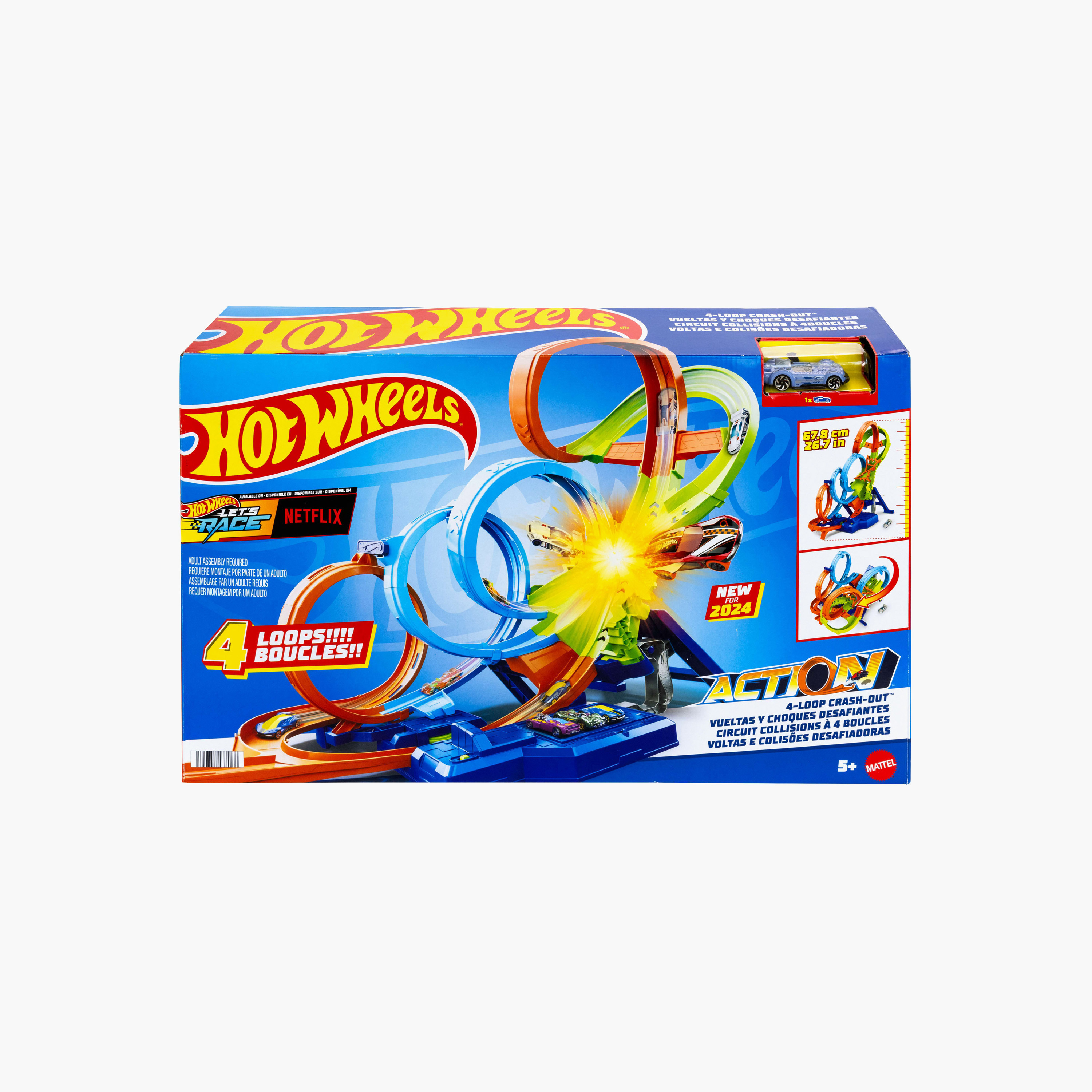 Hot Wheels 4-Loop Crash-Out Toy Track Set-toys-playvehicles-vehicleplaysets-image-6