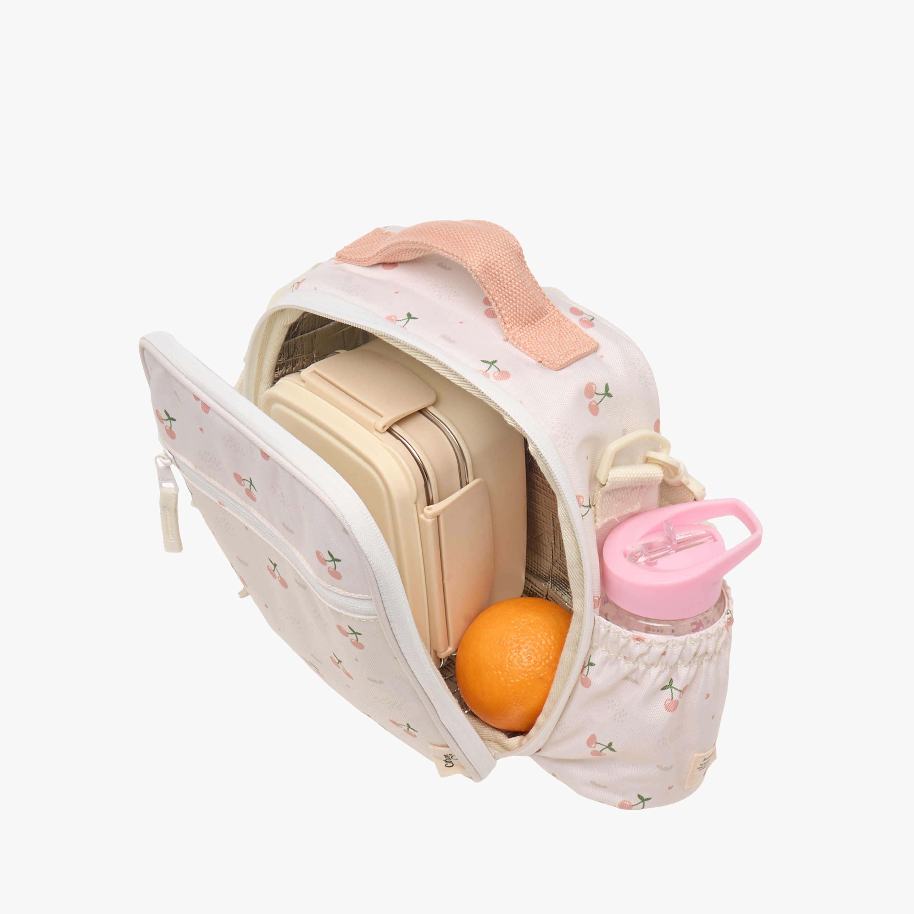 Citron Cherry Print Insulated Lunch Bag with Zip Closure-school-lunchessentials-lunchbags-image-7