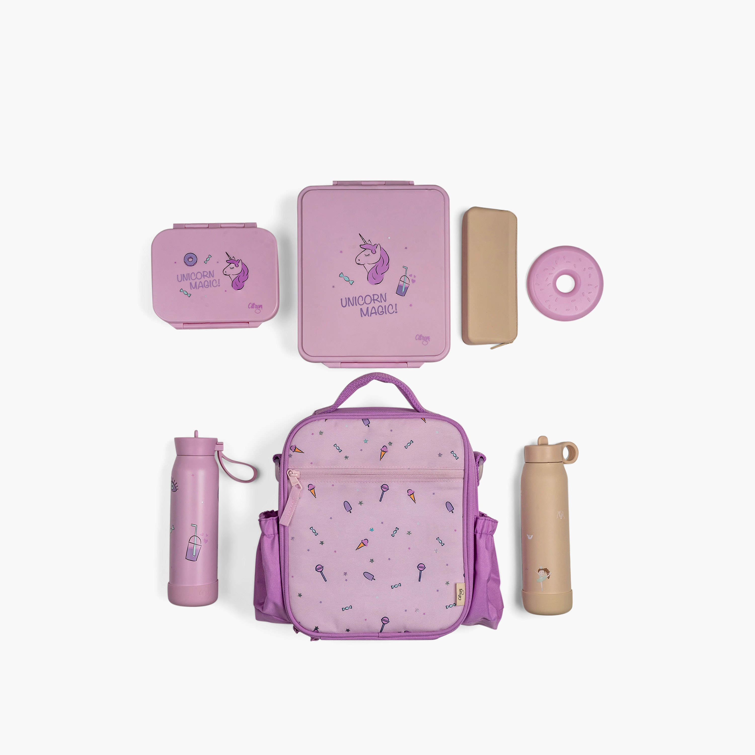 Citron Printed Insulated Lunch Bag with Adjustable Straps and Zip Closure-school-lunchessentials-lunchbags-image-5