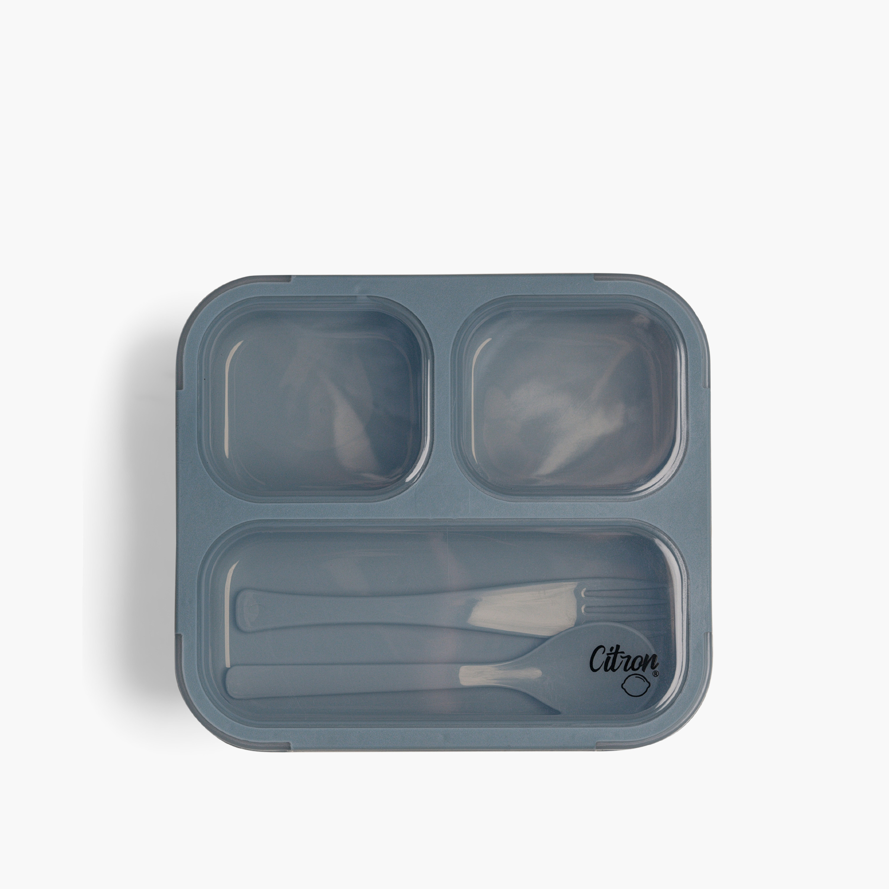 Citron Solid Bento Lunch Box with Cutlery-school-lunchessentials-lunchboxes-image-1