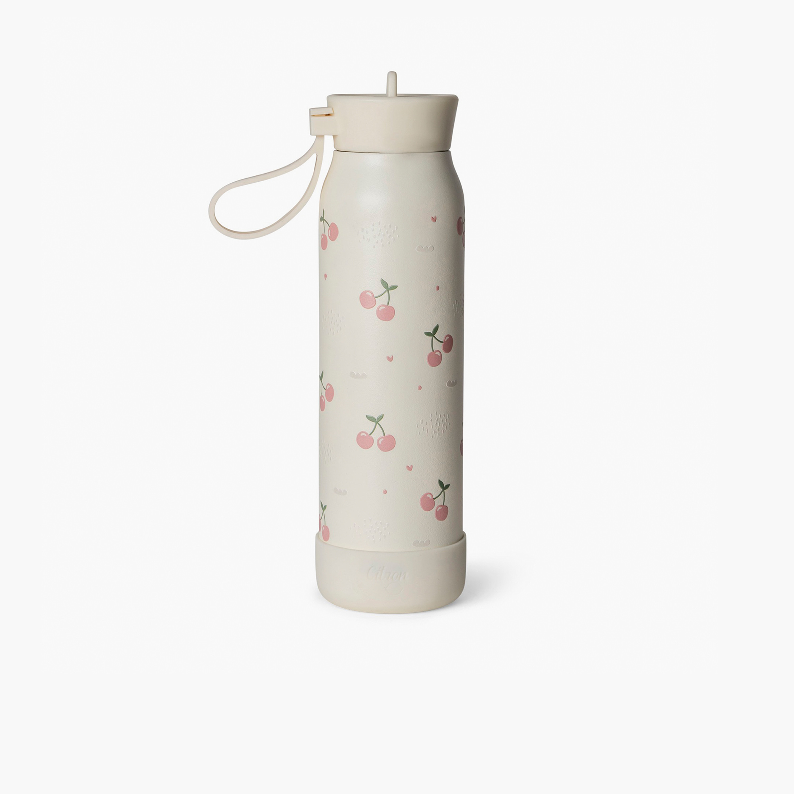 Citron Cherry Print Triple Wall Insulated Water Bottle - 350 ml-school-waterbottles-image-1