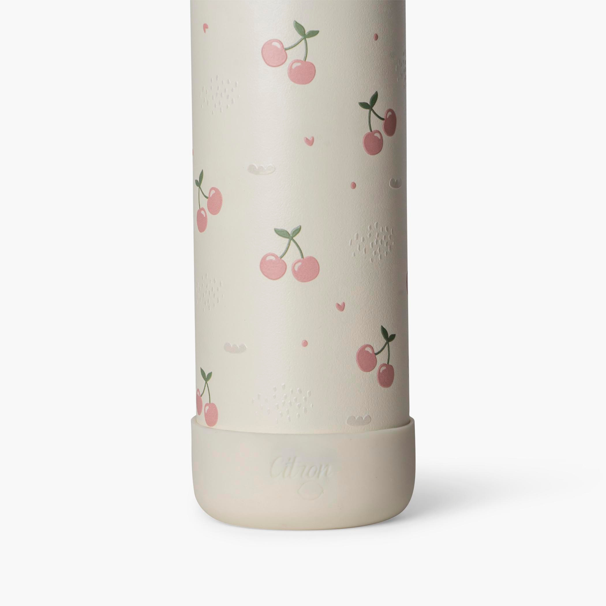 Citron Cherry Print Triple Wall Insulated Water Bottle - 350 ml-school-waterbottles-image-3