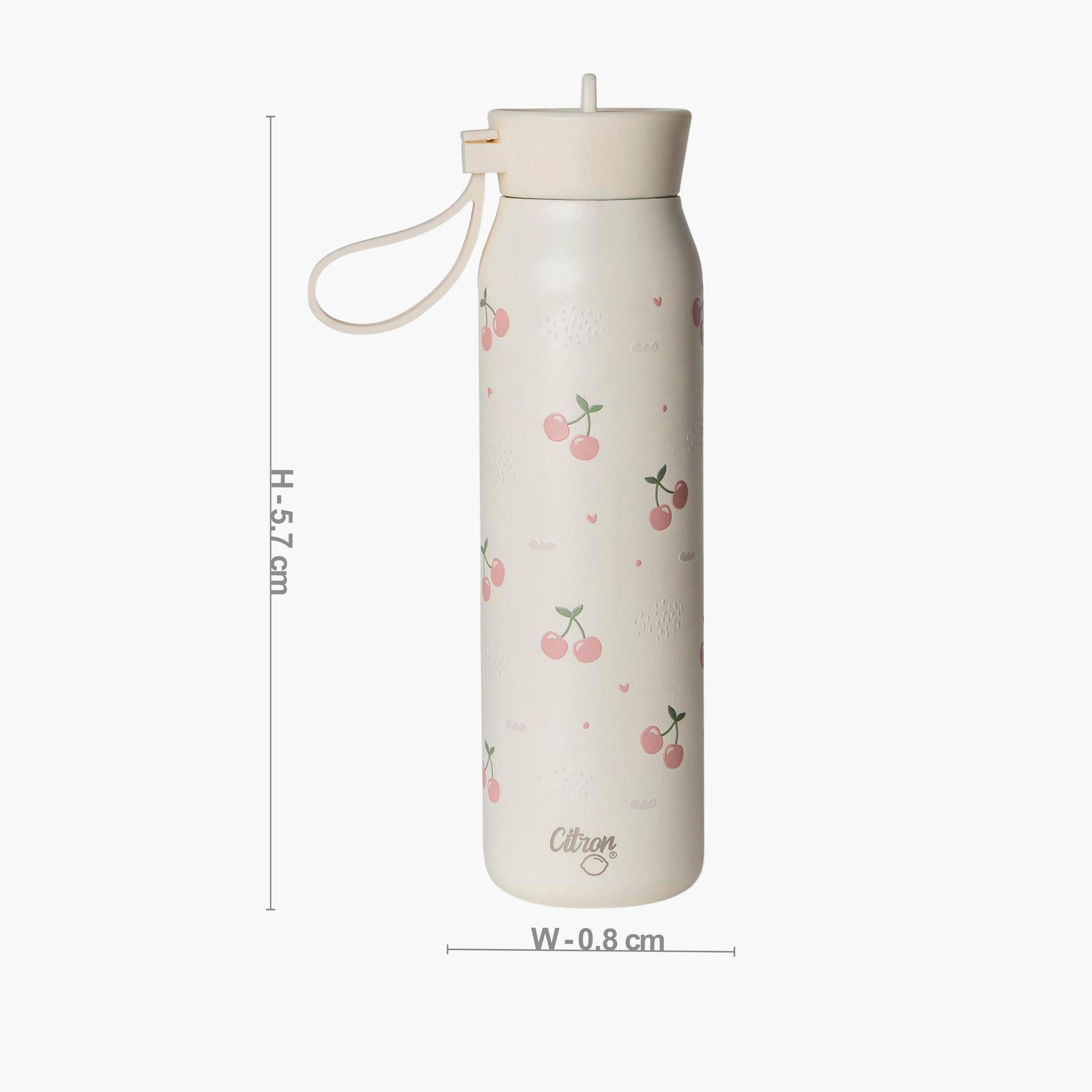 Citron Cherry Print Triple Wall Insulated Water Bottle - 350 ml-school-waterbottles-image-5