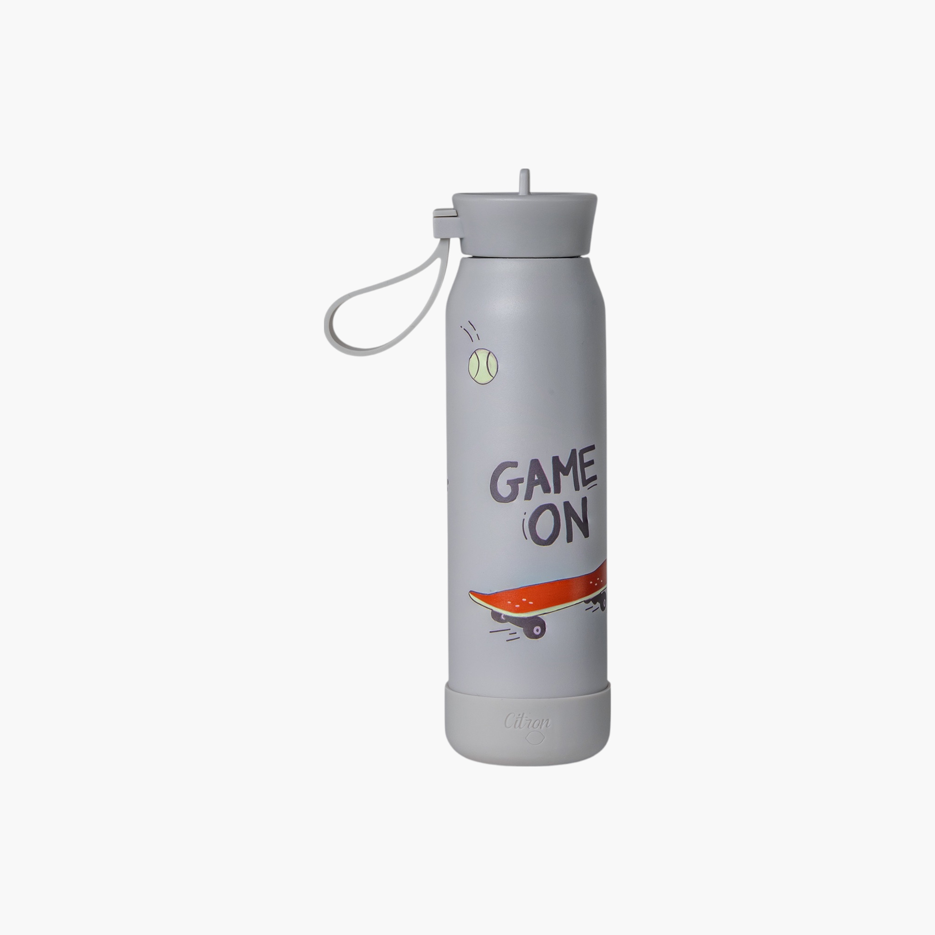 Citron Skateboard Print Double Wall Insulated Water Bottle - 350 ml-school-waterbottles-image-3
