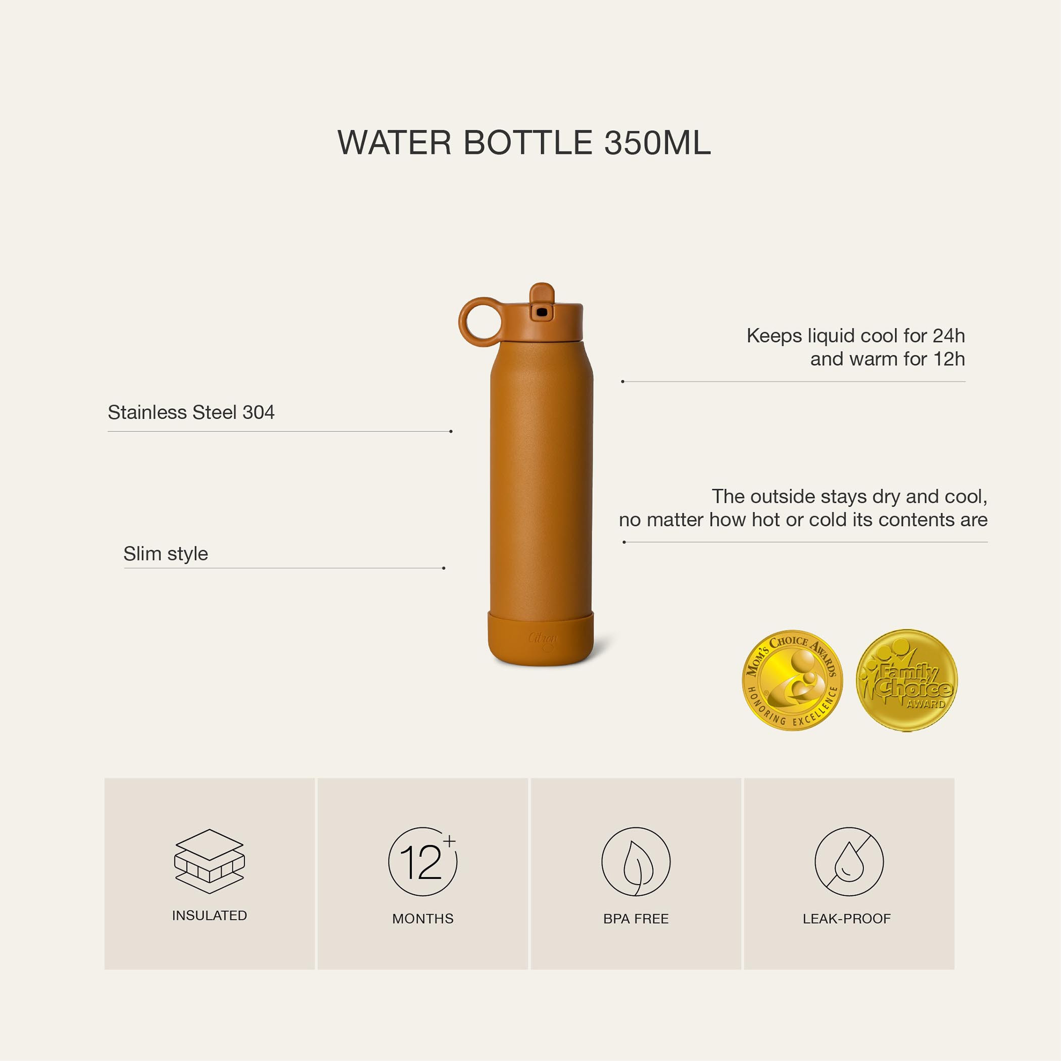 قارورة مياه عازلة بجدار ثلاثي وطبعات يونيكورن من سيترون - 350 مل-school-waterbottles-image-6