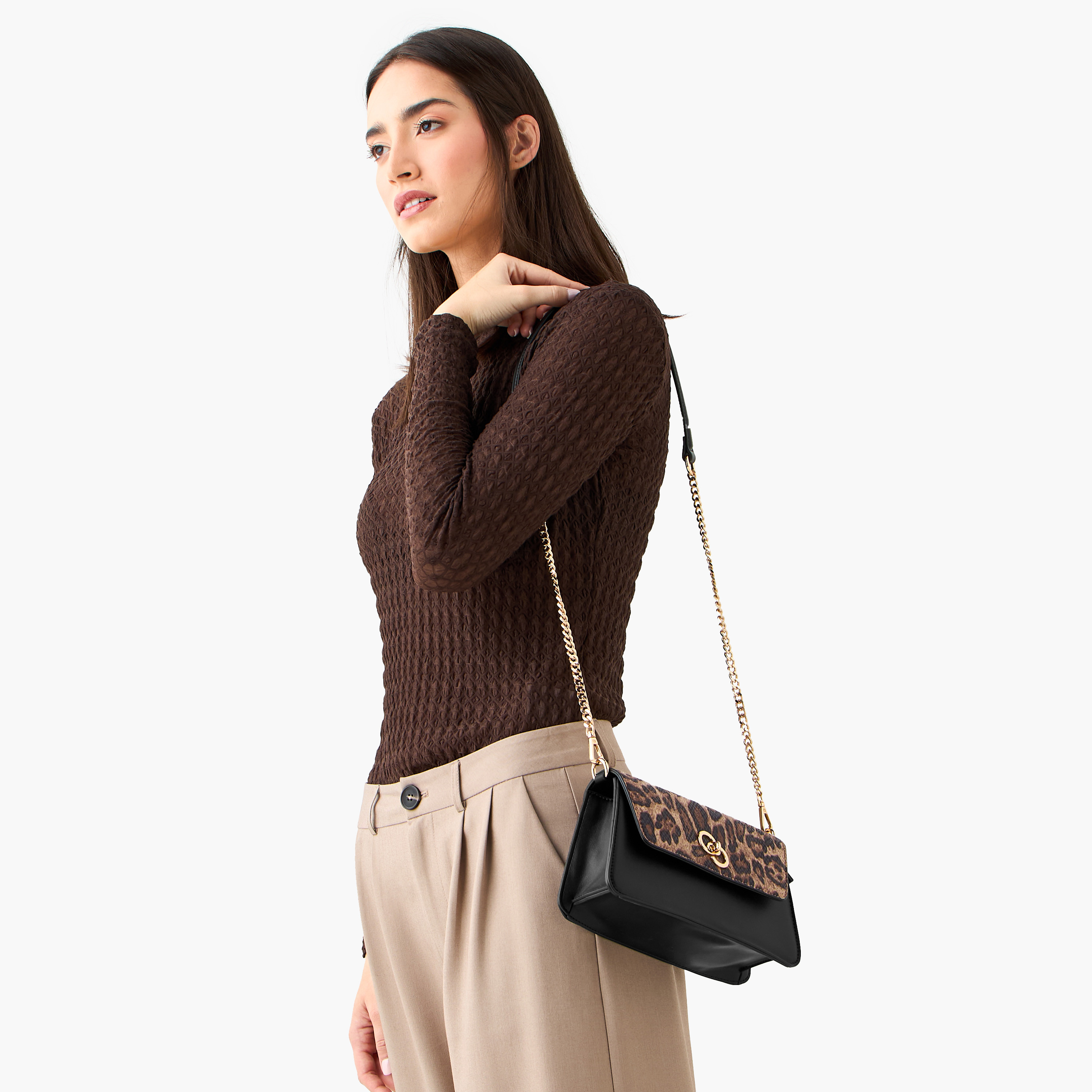 Celeste Animal Print Crossbody Bag with Chain Strap-women-bagsandwallets-handbags-image-2