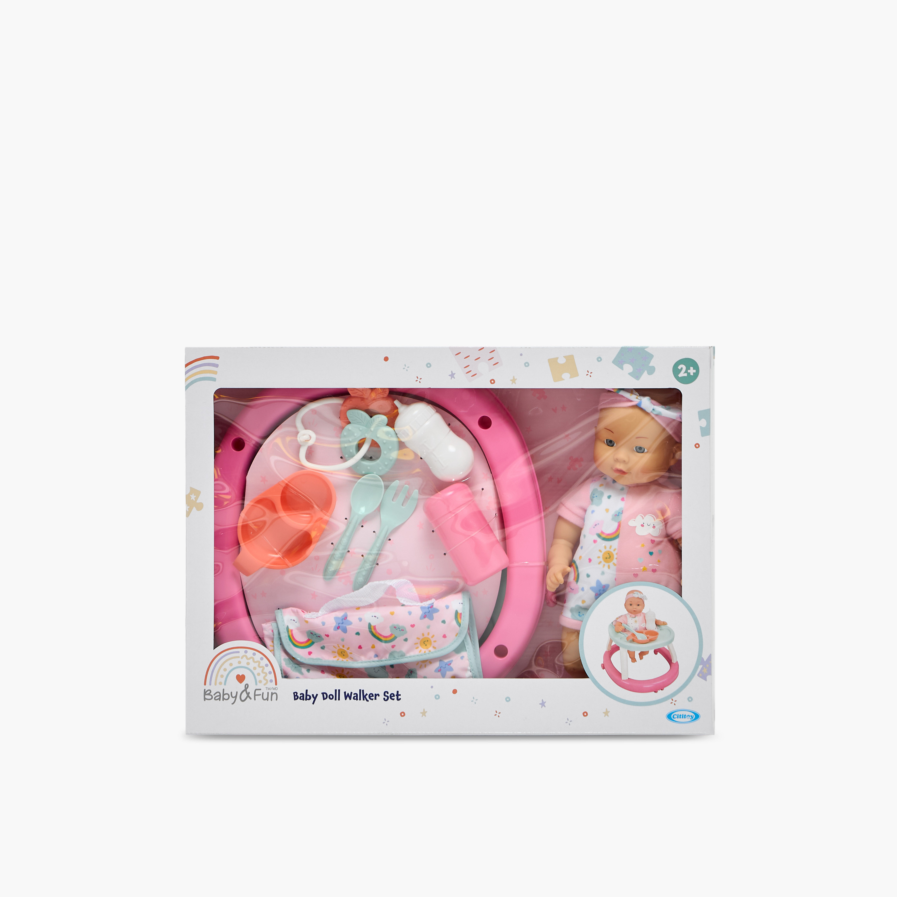 Rainbow Print Baby Doll Walker Set - 36 cm-toys-dollsandplaysets-dollplaysets-image-9