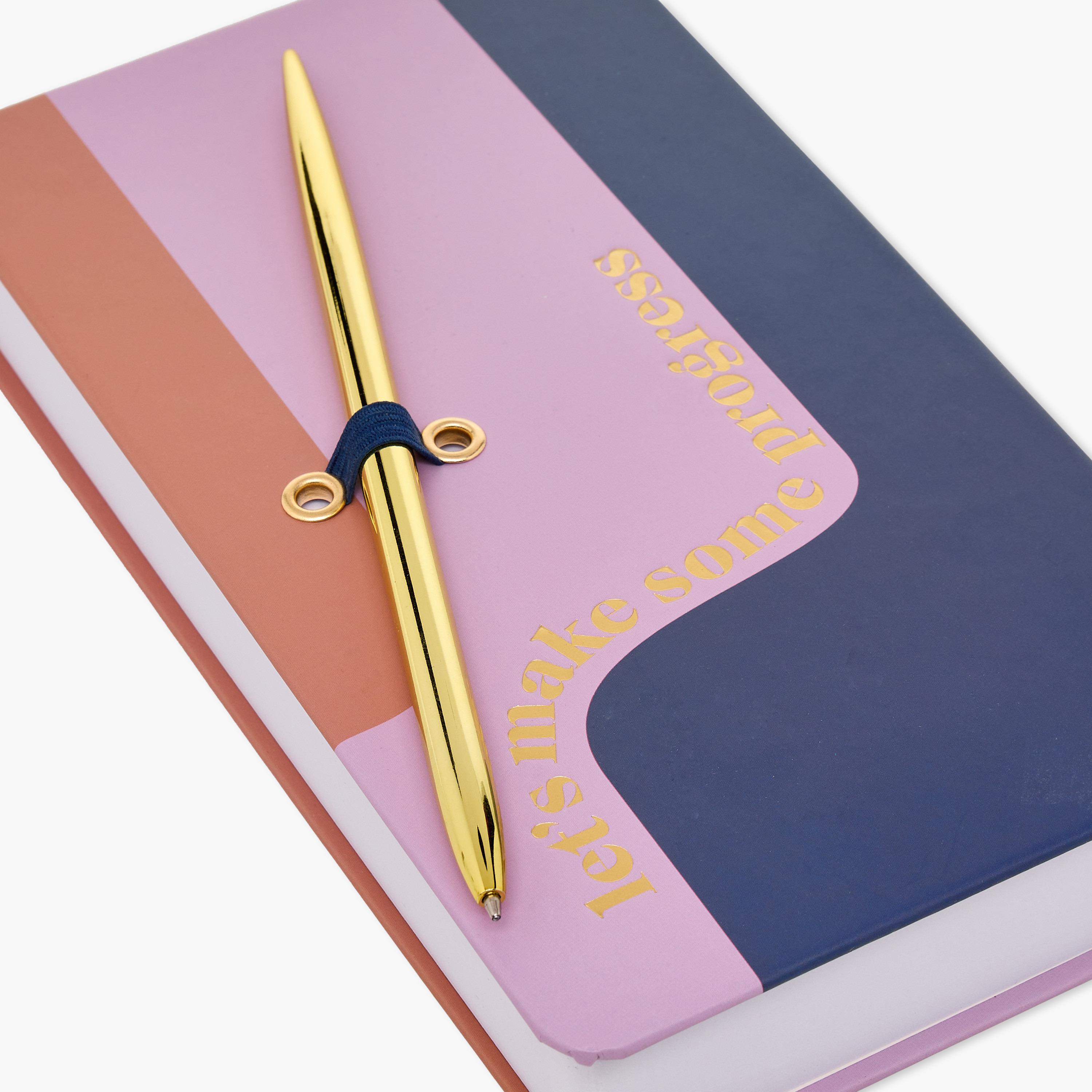 طقم دفتر يوميات مسطر 240 صفحة بغلاف صلب وطبعات شعار مع قلم-school-stationery-notebooks-image-4