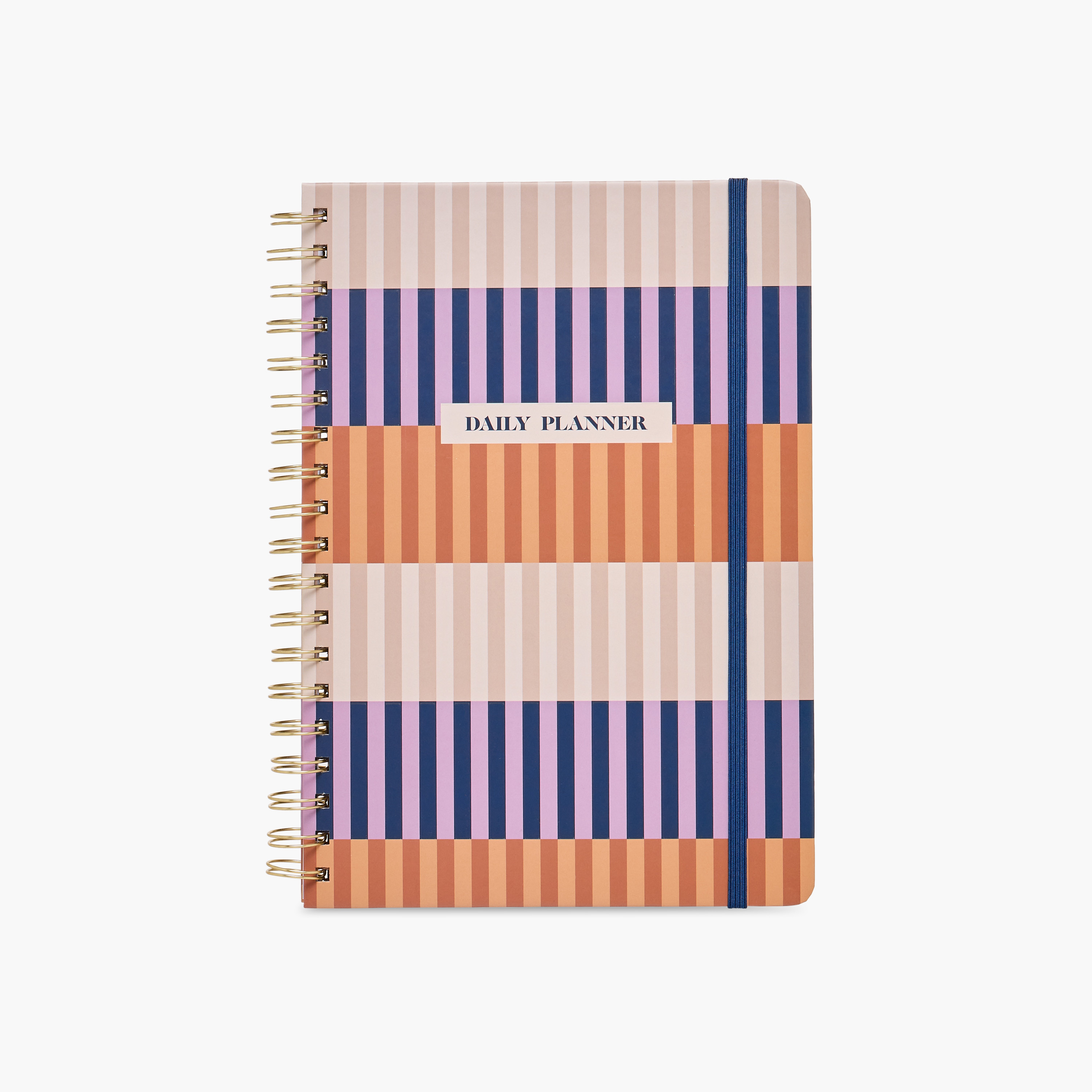 Striped 64-Page Hardcover Spiral Daily Planner-school-stationery-notebooks-image-1