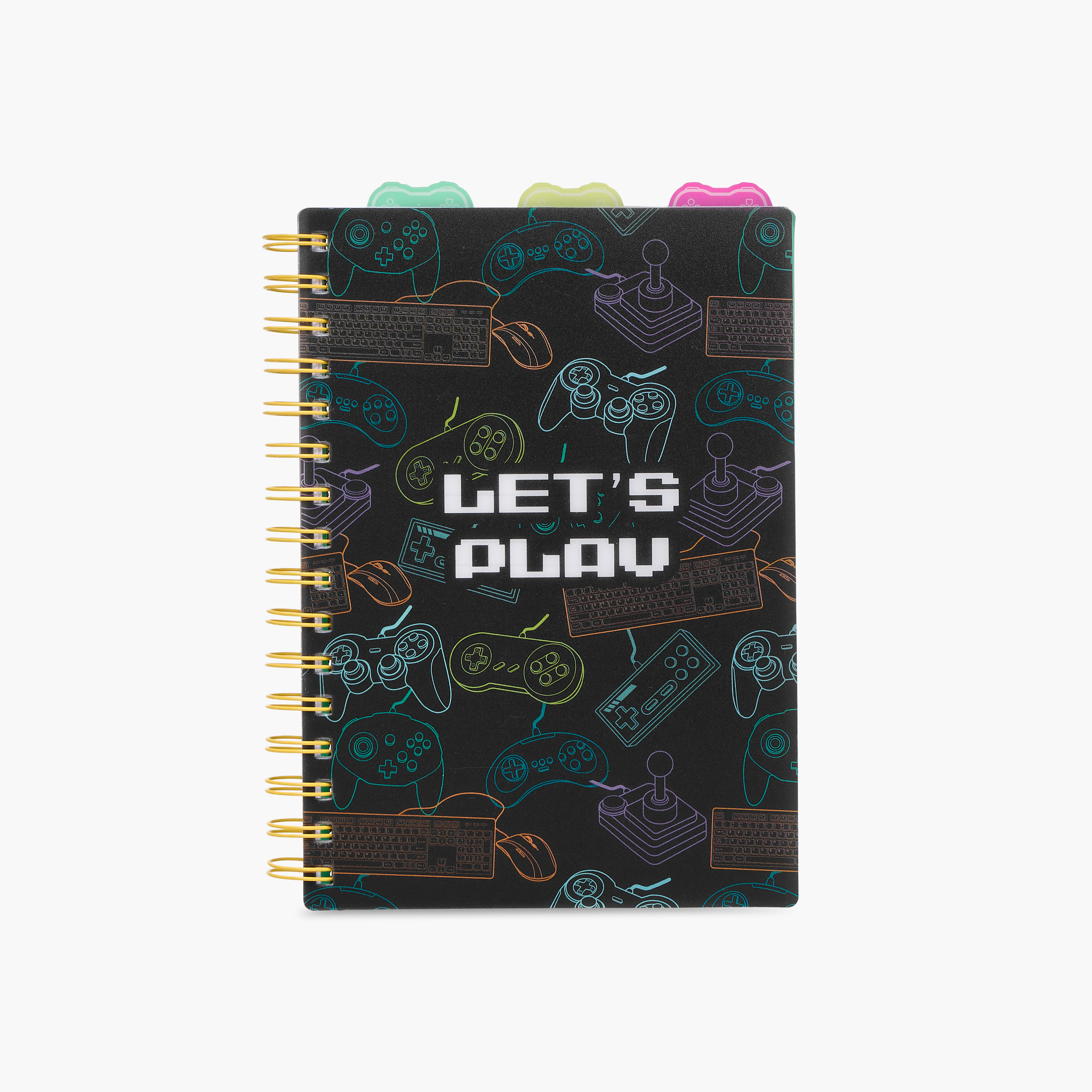 Gamer Print 120-Page Hardcover Spiral Notebook-school-stationery-notebooks-image-1