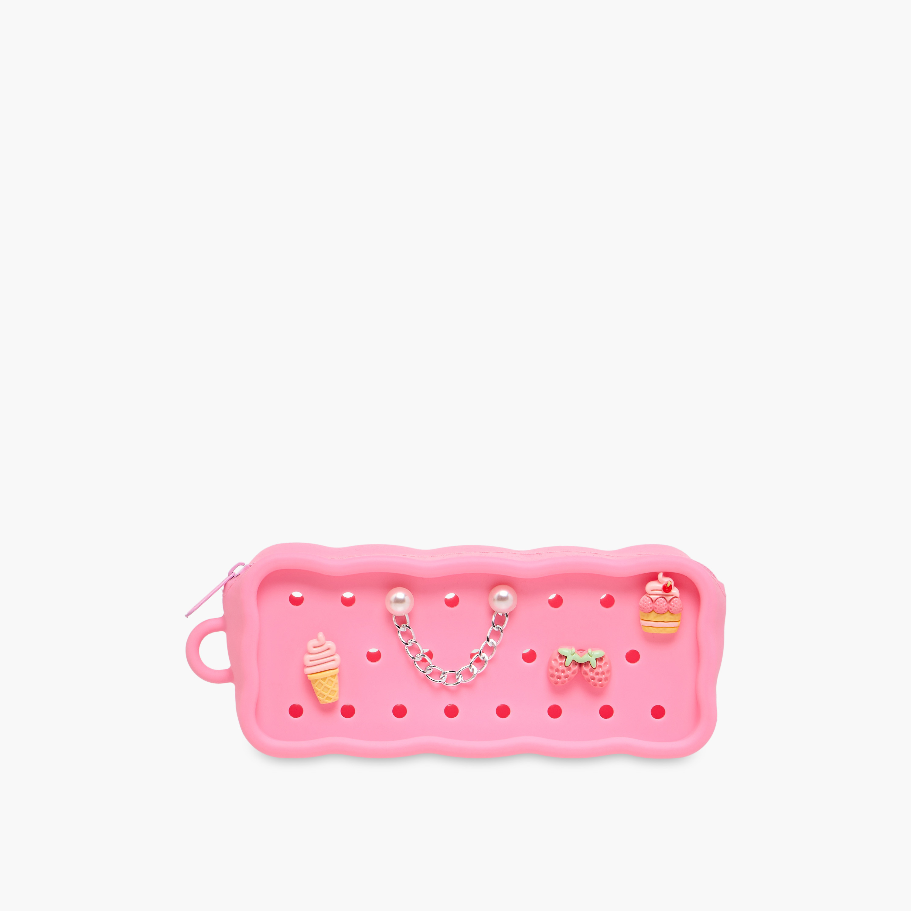 Charm Accent Silicone Pencil Pouch with Zip Closure-school-stationery-pencilcases-image-1