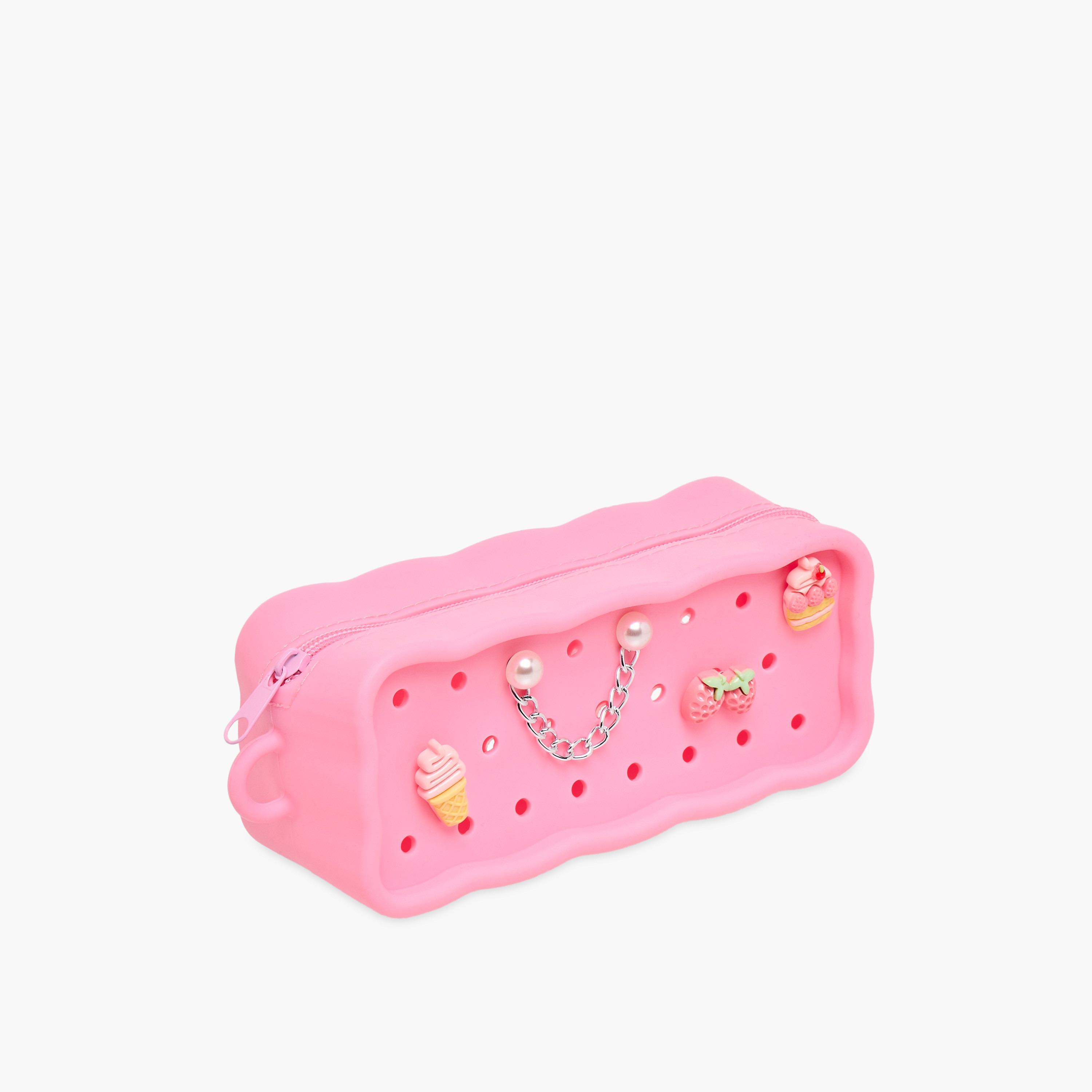 Charm Accent Silicone Pencil Pouch with Zip Closure-school-stationery-pencilcases-image-2