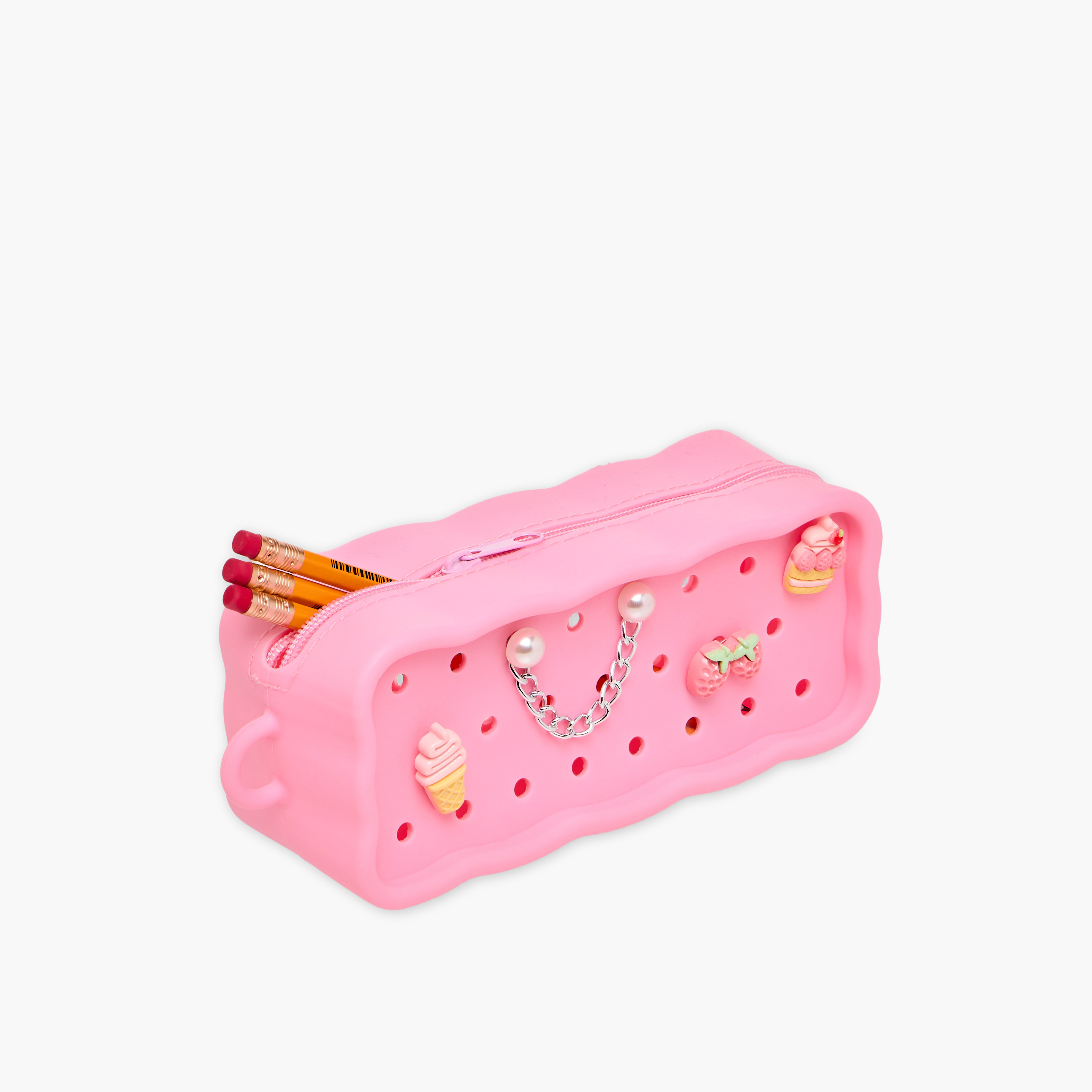 Charm Accent Silicone Pencil Pouch with Zip Closure-school-stationery-pencilcases-image-5
