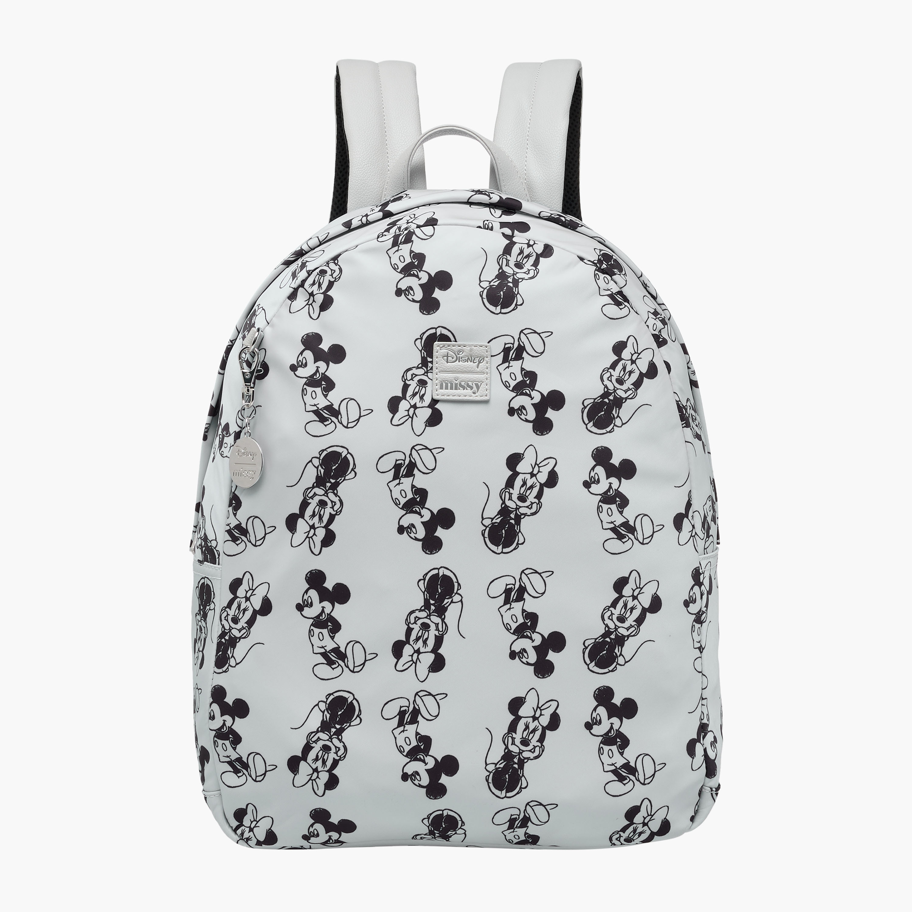 Disney Mickey and Minnie Mouse Print Backpack with Adjustable Straps - 12x34x25 cm-women-bagsandwallets-backpacks-image-1