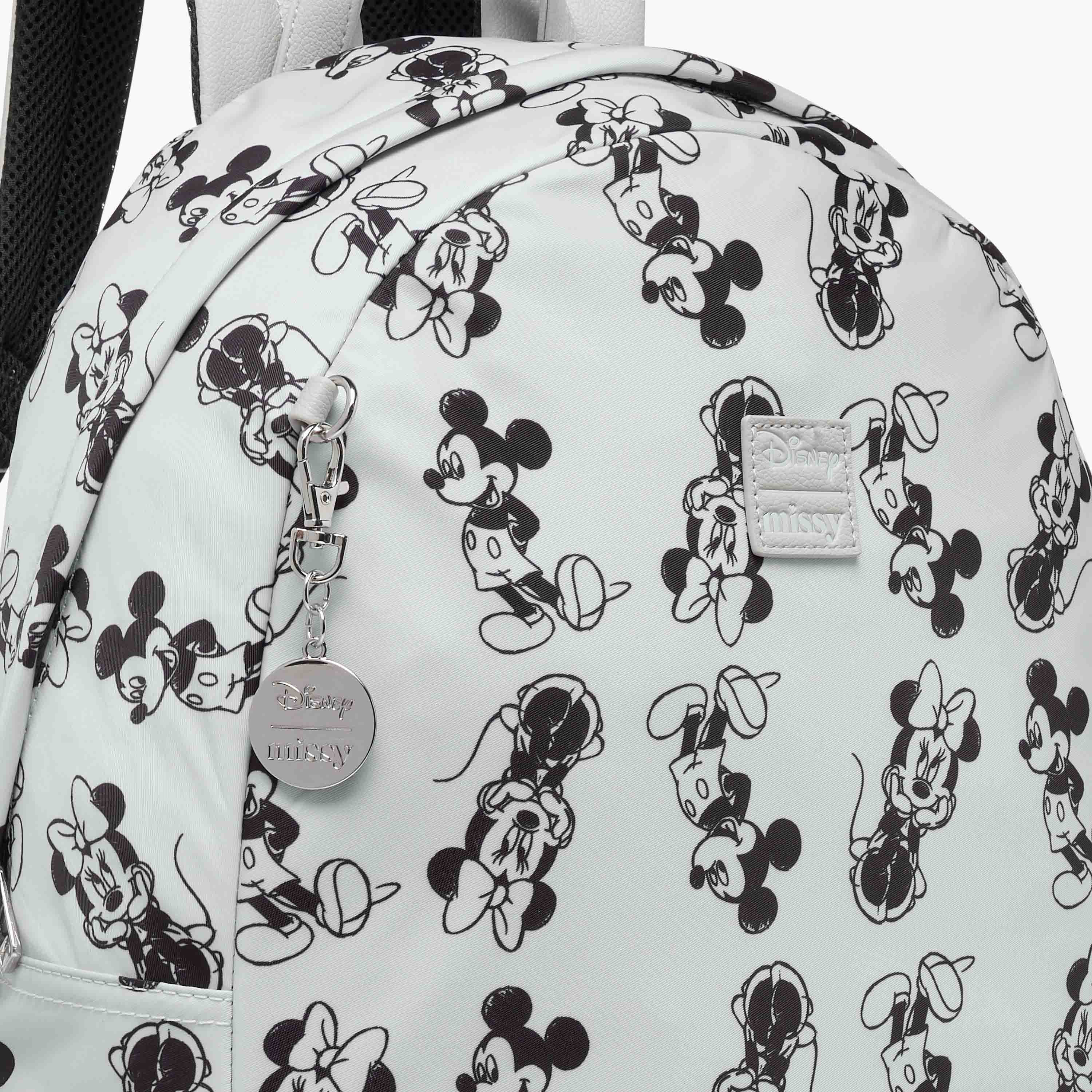 Disney Mickey and Minnie Mouse Print Backpack with Adjustable Straps - 12x34x25 cm-women-bagsandwallets-backpacks-image-4