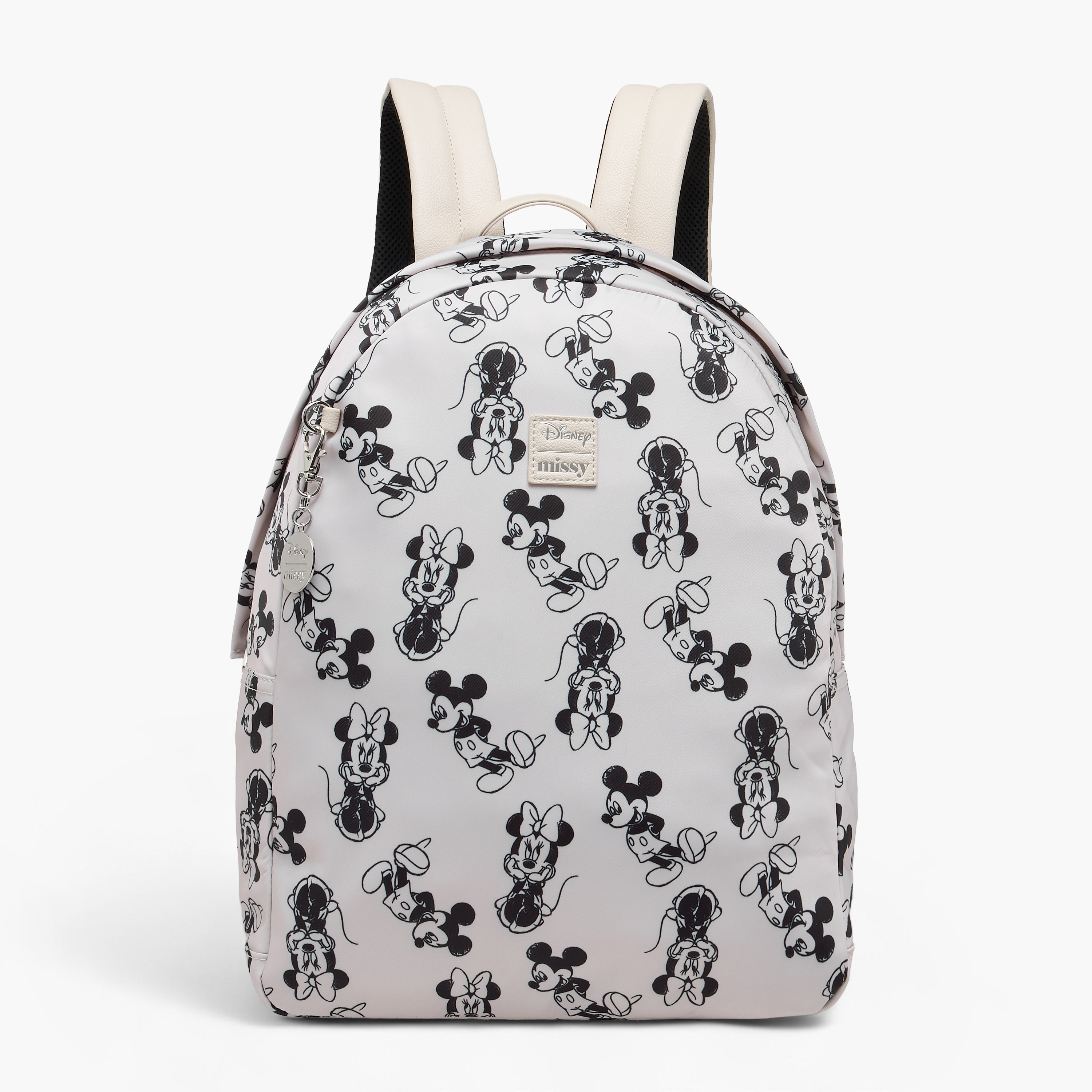 Disney Mickey and Minnie Mouse Print Backpack with Adjustable Straps - 12x34x25 cm-men-bags-image-1