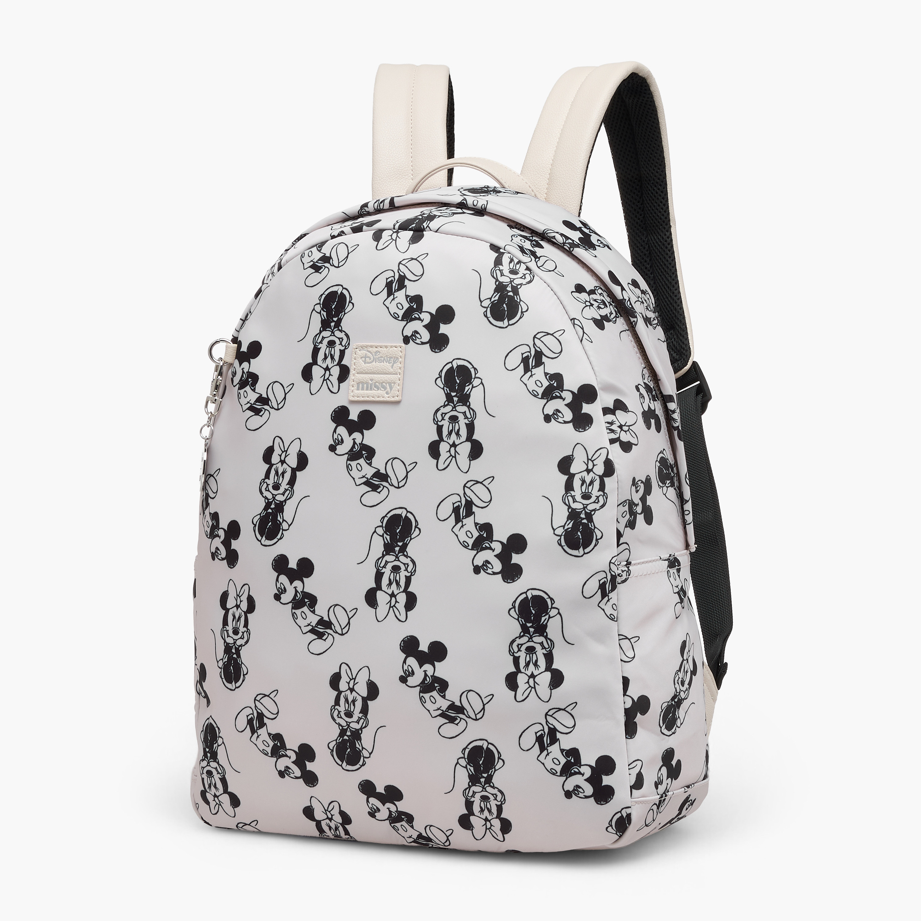 Disney Mickey and Minnie Mouse Print Backpack with Adjustable Straps - 12x34x25 cm-men-bags-image-2