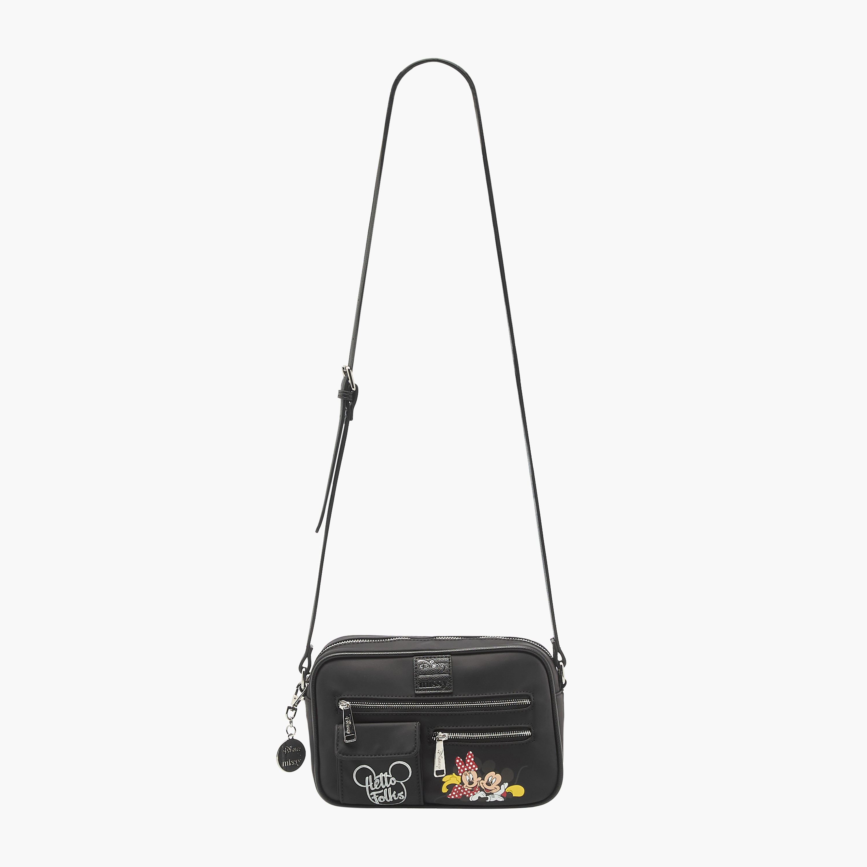 Disney Mickey and Minnie Mouse Print Crossbody Bag with Adjustable Strap and Zip Closure-women-bagsandwallets-handbags-image-2