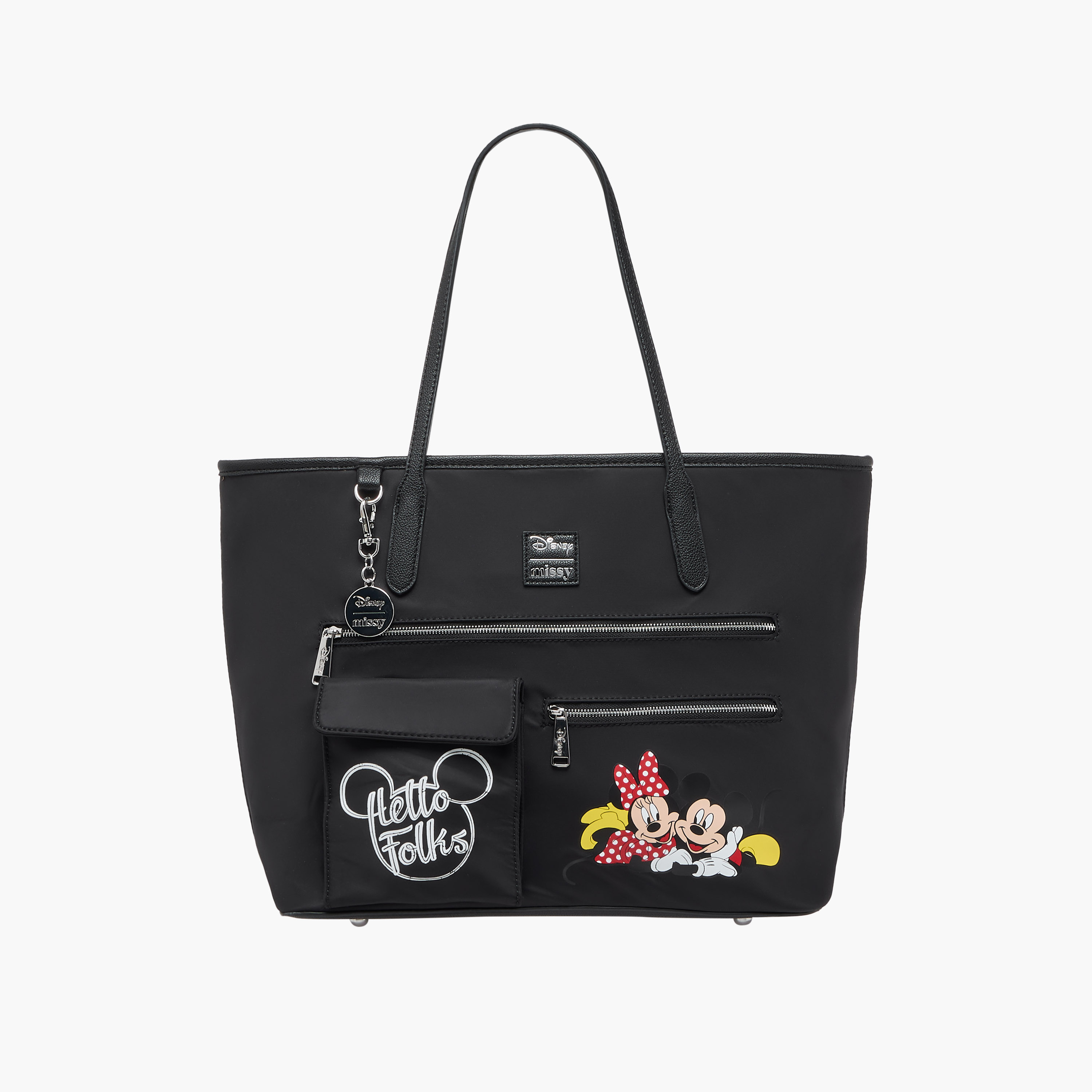 شنطة توت بمقابض مزدوجة وسحاب إغلاق وطبعات من ديزني-women-bagsandwallets-handbags-image-1