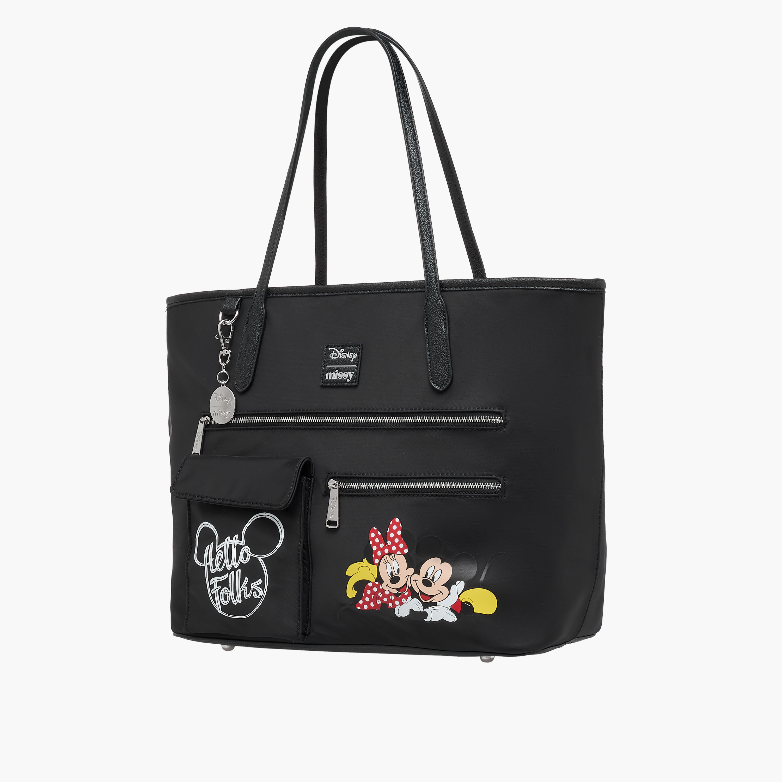 شنطة توت بمقابض مزدوجة وسحاب إغلاق وطبعات من ديزني-women-bagsandwallets-handbags-image-2