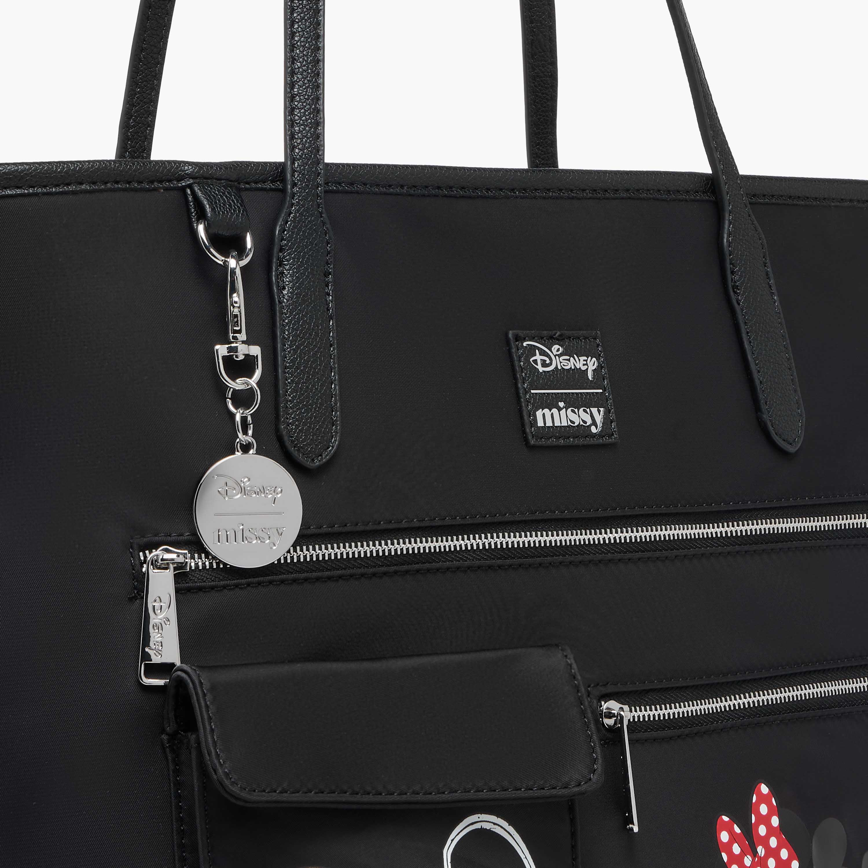 شنطة توت بمقابض مزدوجة وسحاب إغلاق وطبعات من ديزني-women-bagsandwallets-handbags-image-4