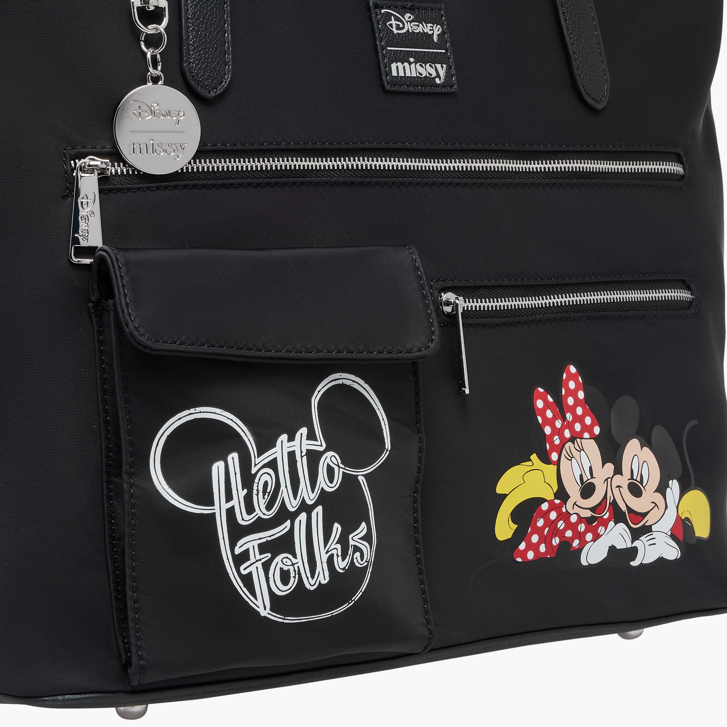 شنطة توت بمقابض مزدوجة وسحاب إغلاق وطبعات من ديزني-women-bagsandwallets-handbags-image-5