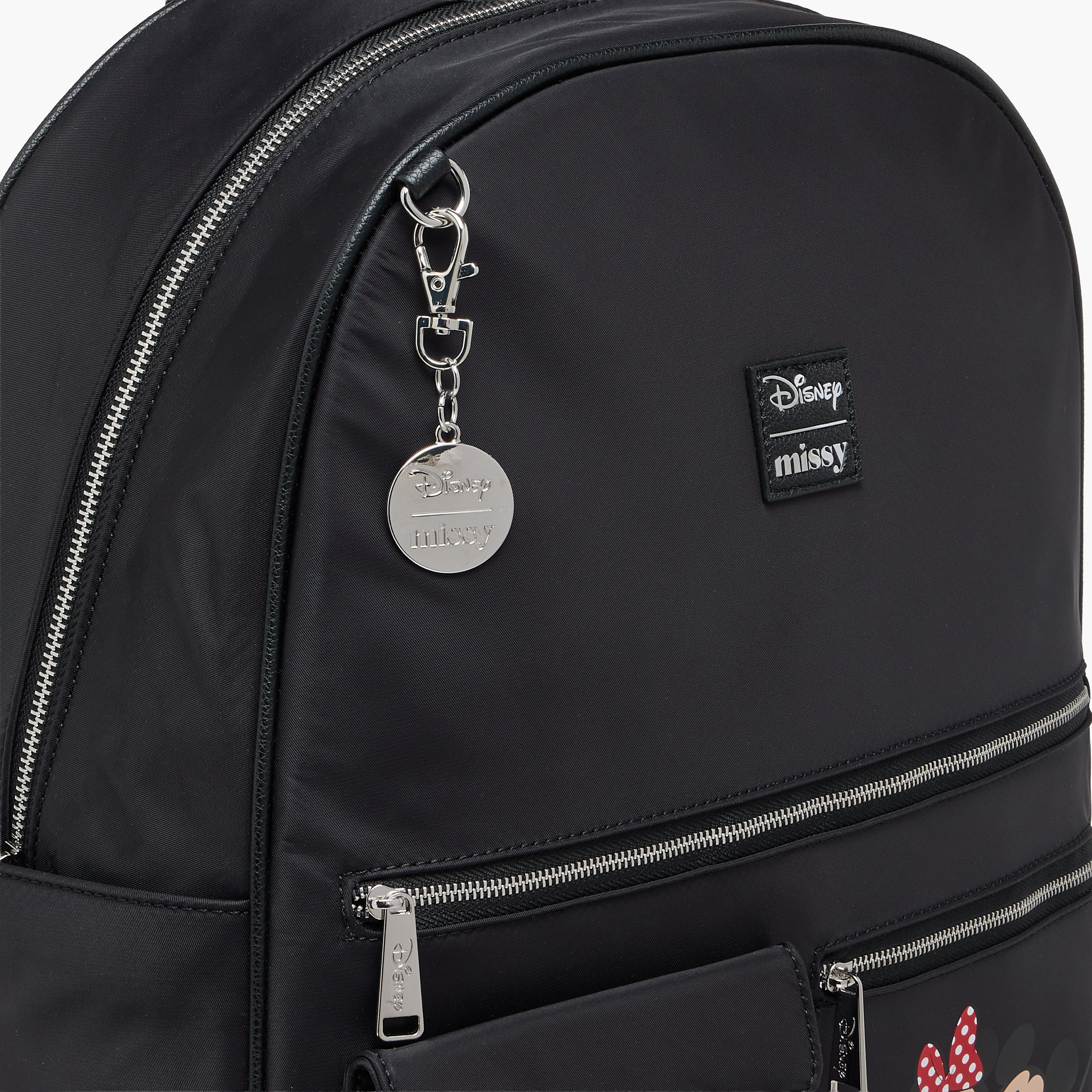 Disney Mickey and Minnie Mouse Print Backpack with Adjustable Straps and Zip Closure - 12x25x34 cm-women-bagsandwallets-backpacks-image-4