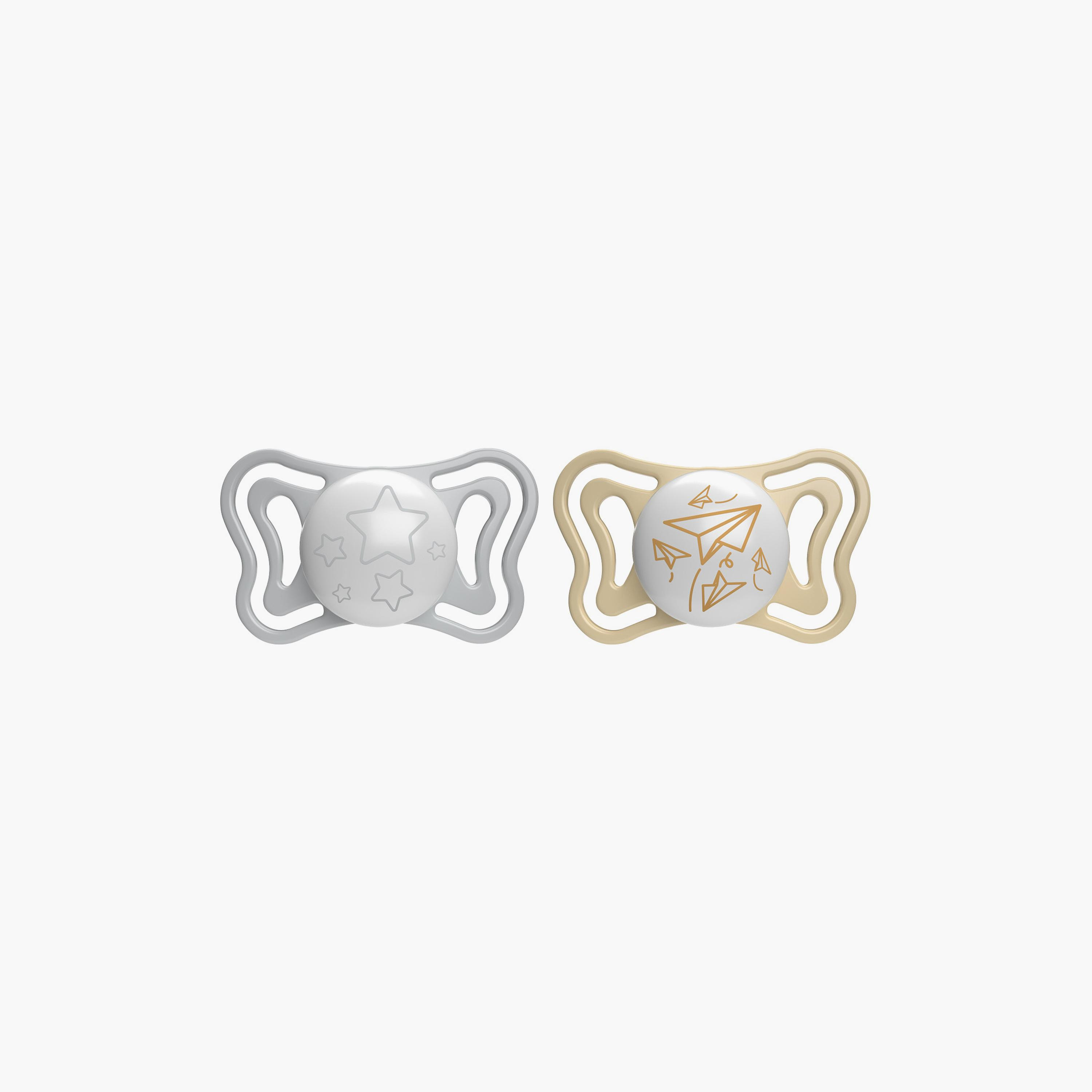 Chicco 2 Piece PhysioForma Light Silicone Soother - 6-16 Months - Multicolour-baby-feeding-pacifiers-image-1