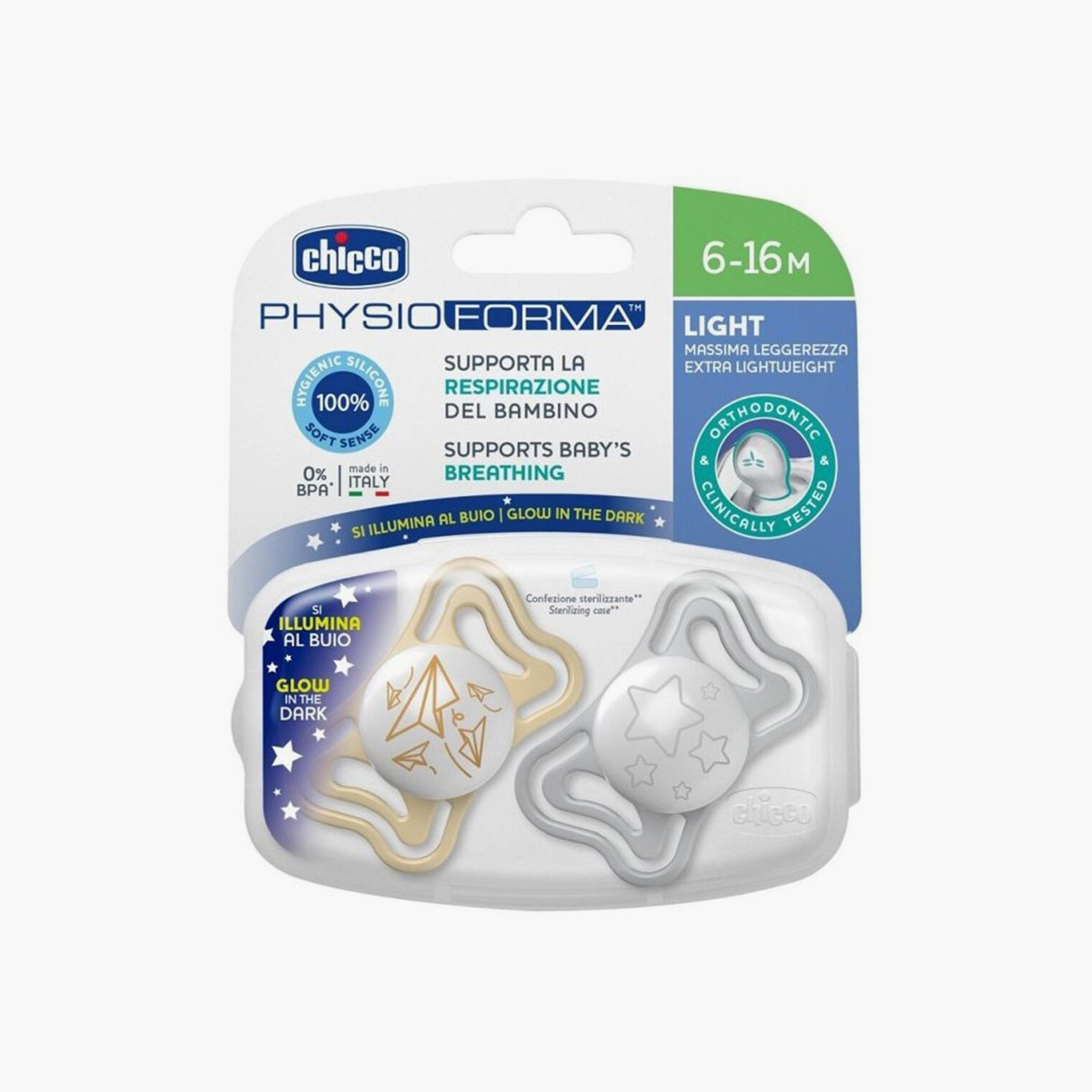 Chicco 2 Piece PhysioForma Light Silicone Soother - 6-16 Months - Multicolour-baby-feeding-pacifiers-image-2