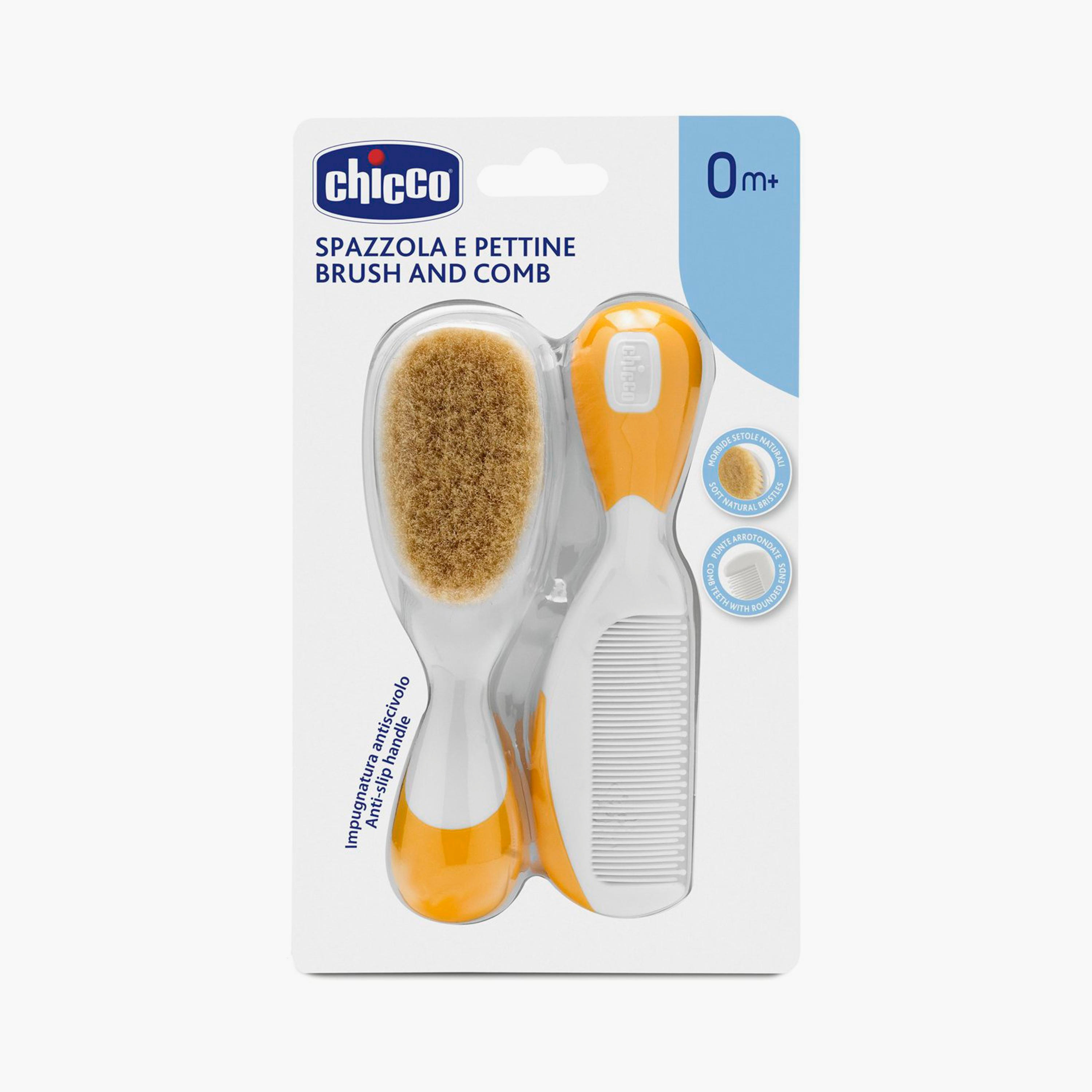 مجموعة فرشاة ومشط للأطفال من شيكو - برتقالي - عمر 0 أشهر فما فوق-baby-bathandcare-grooming-image-4