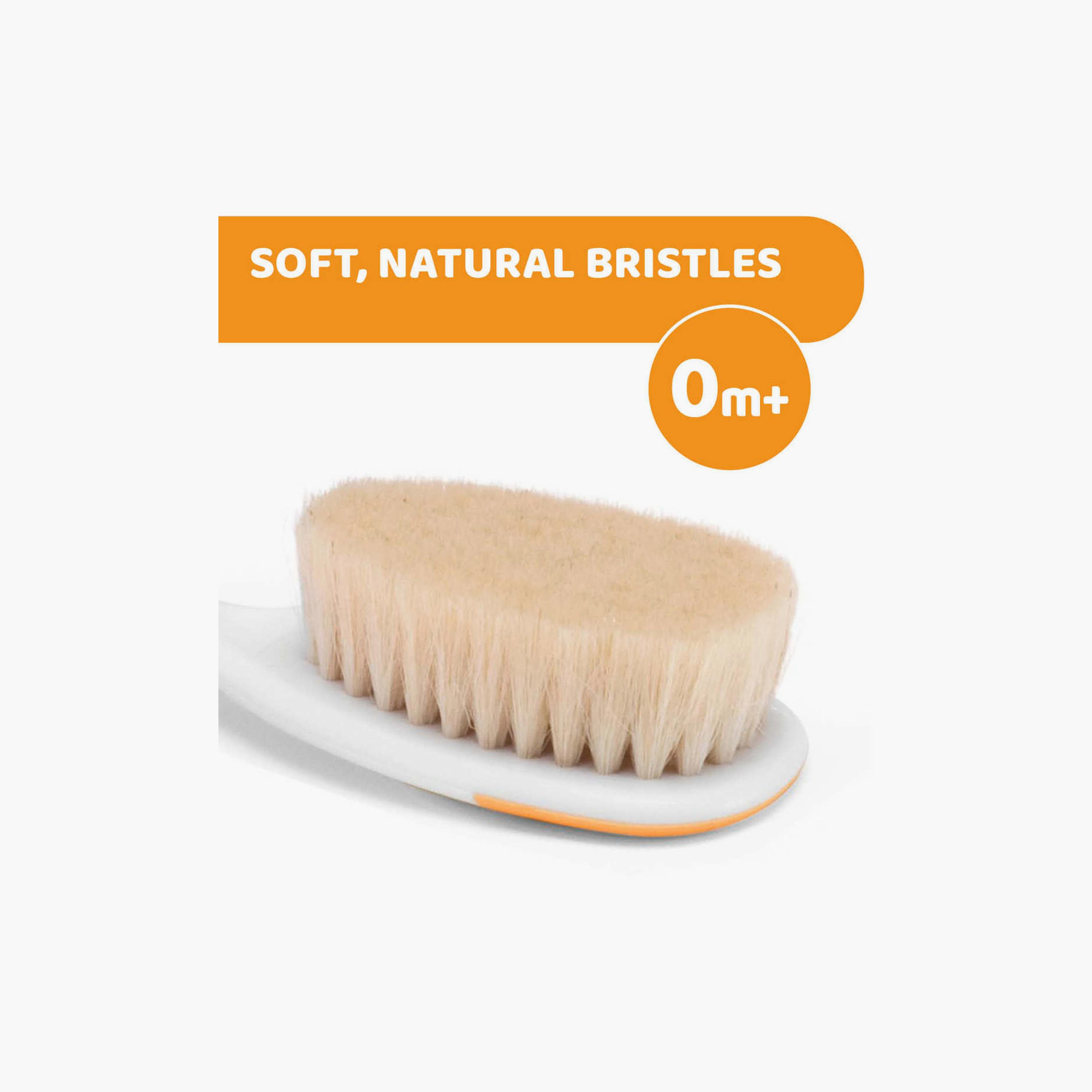 مجموعة فرشاة ومشط للأطفال من شيكو - برتقالي - عمر 0 أشهر فما فوق-baby-bathandcare-grooming-image-1
