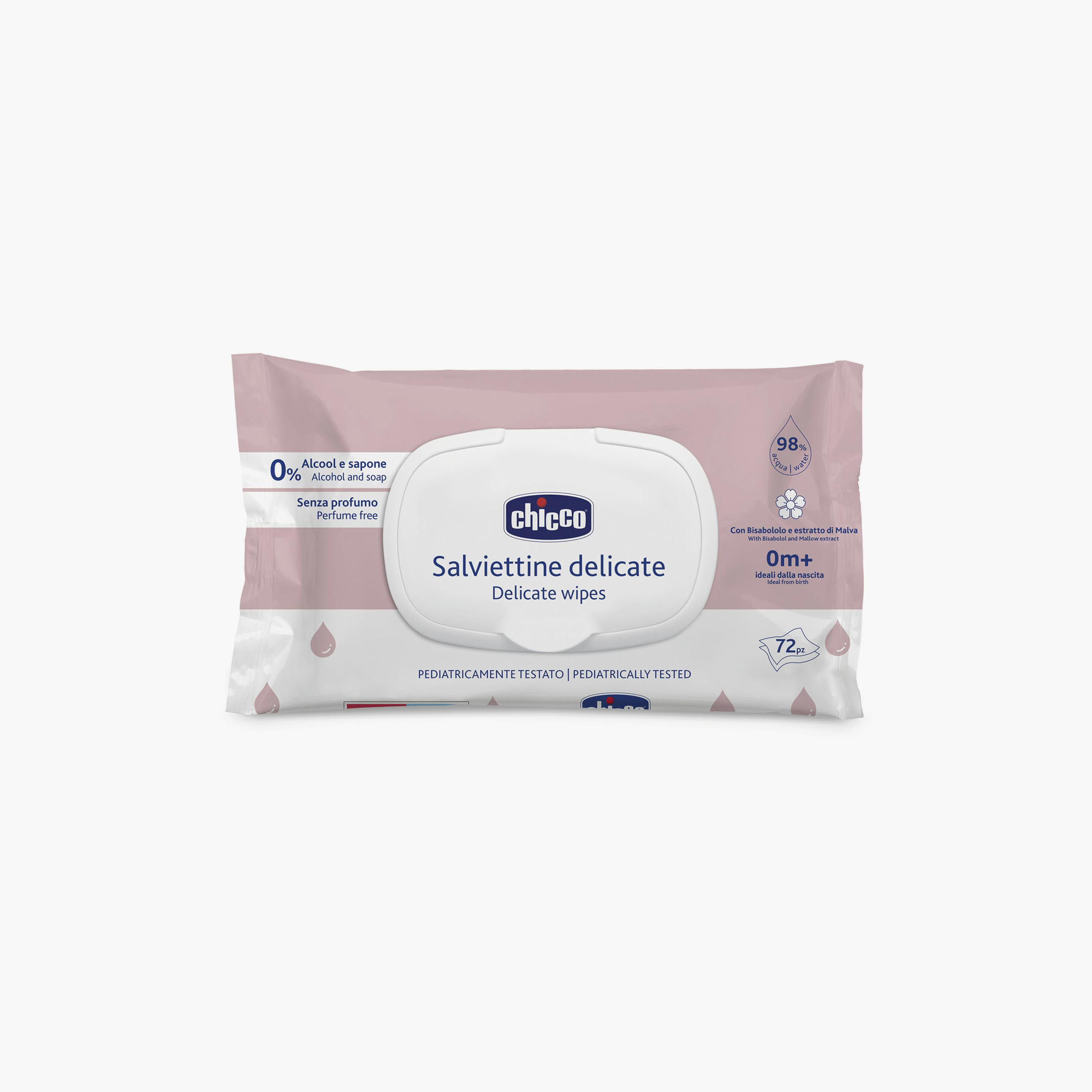 مناديل مبللة للأطفال 70 قطعة مع غطاء قابل للطي من شيكو -  عمر 0 أشهر فما فوق-baby-diapering-babywipes-image-5