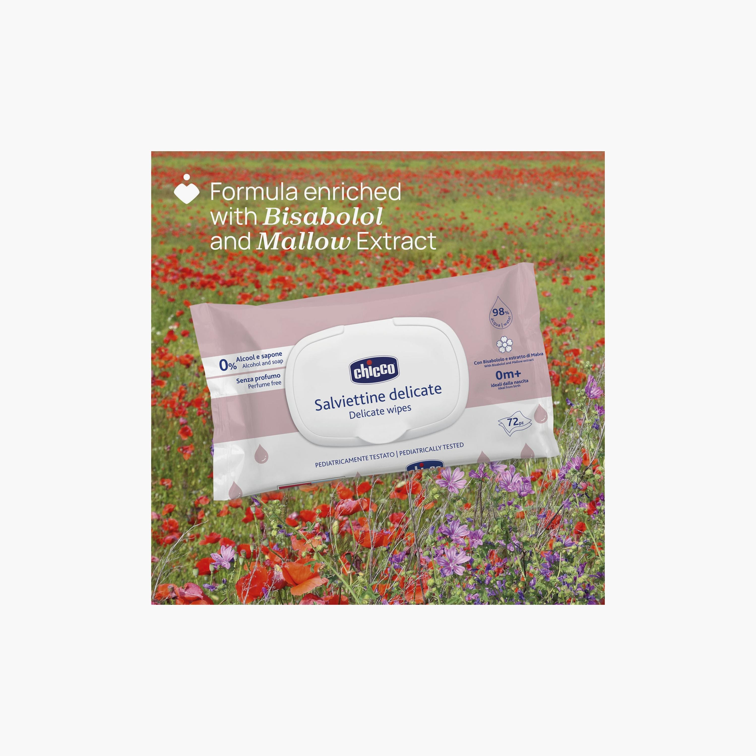 مناديل مبللة للأطفال 70 قطعة مع غطاء قابل للطي من شيكو -  عمر 0 أشهر فما فوق-baby-diapering-babywipes-image-3