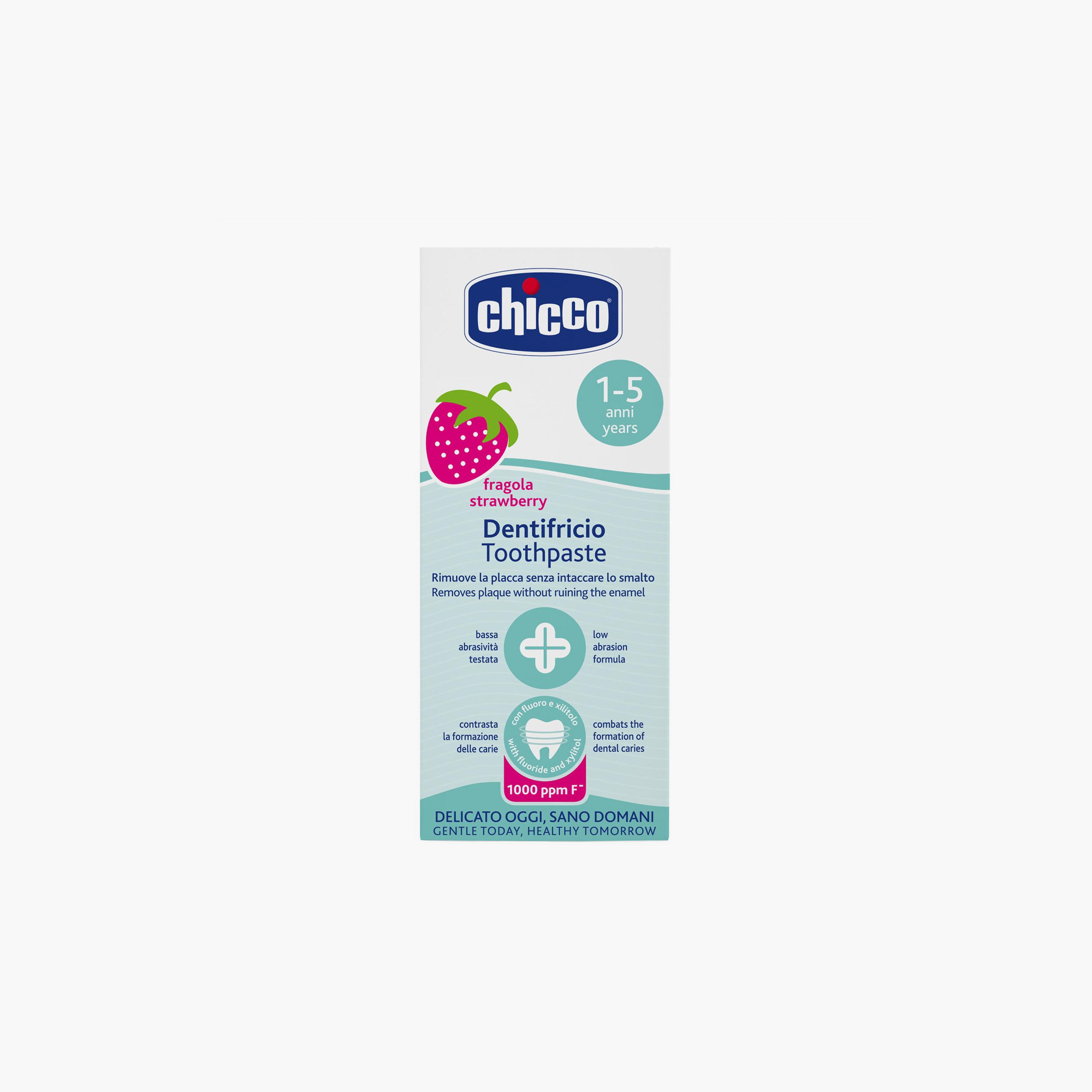 Chicco Strawberry Toothpaste with Fluoride - 50ml - 1-5 Years-beautyandpersonalcare-babycare-teethanddentalcare-image-2